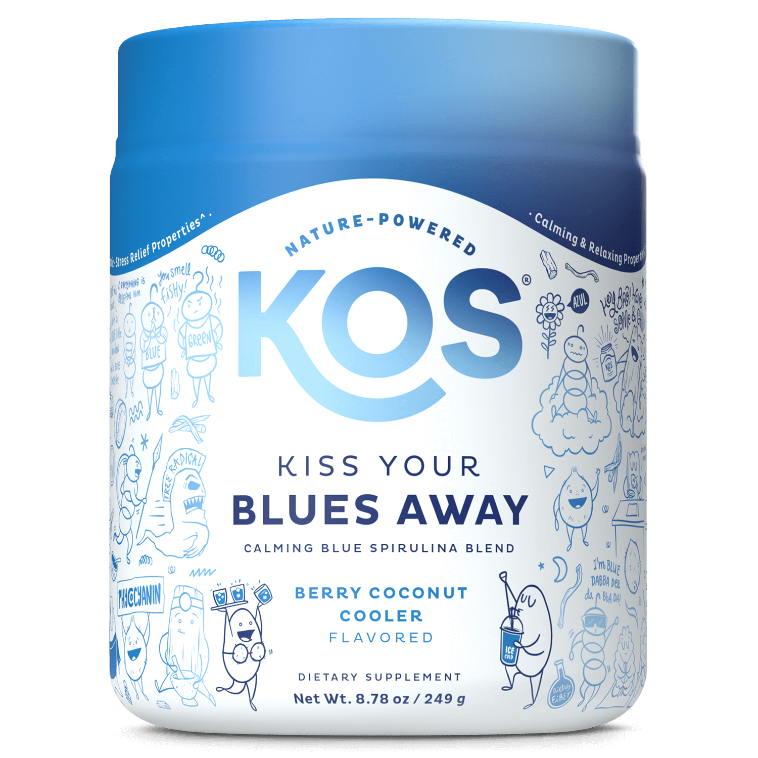 KOS Blue Spirulina Calming Blend - Berry Coconut Cooler