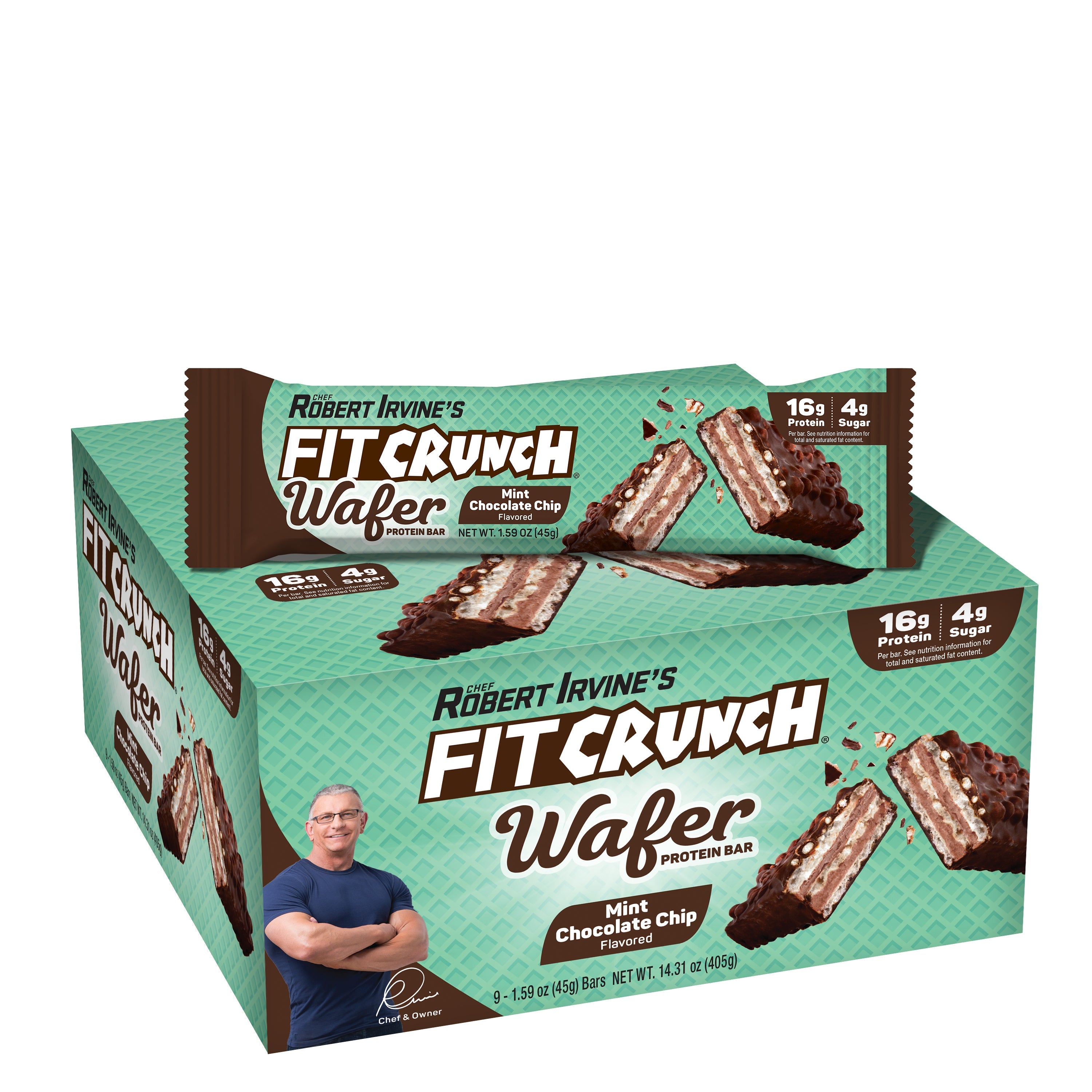 Fit Crunch Protein Wafer Bars - Mint Chocolate Chip (9 Count)