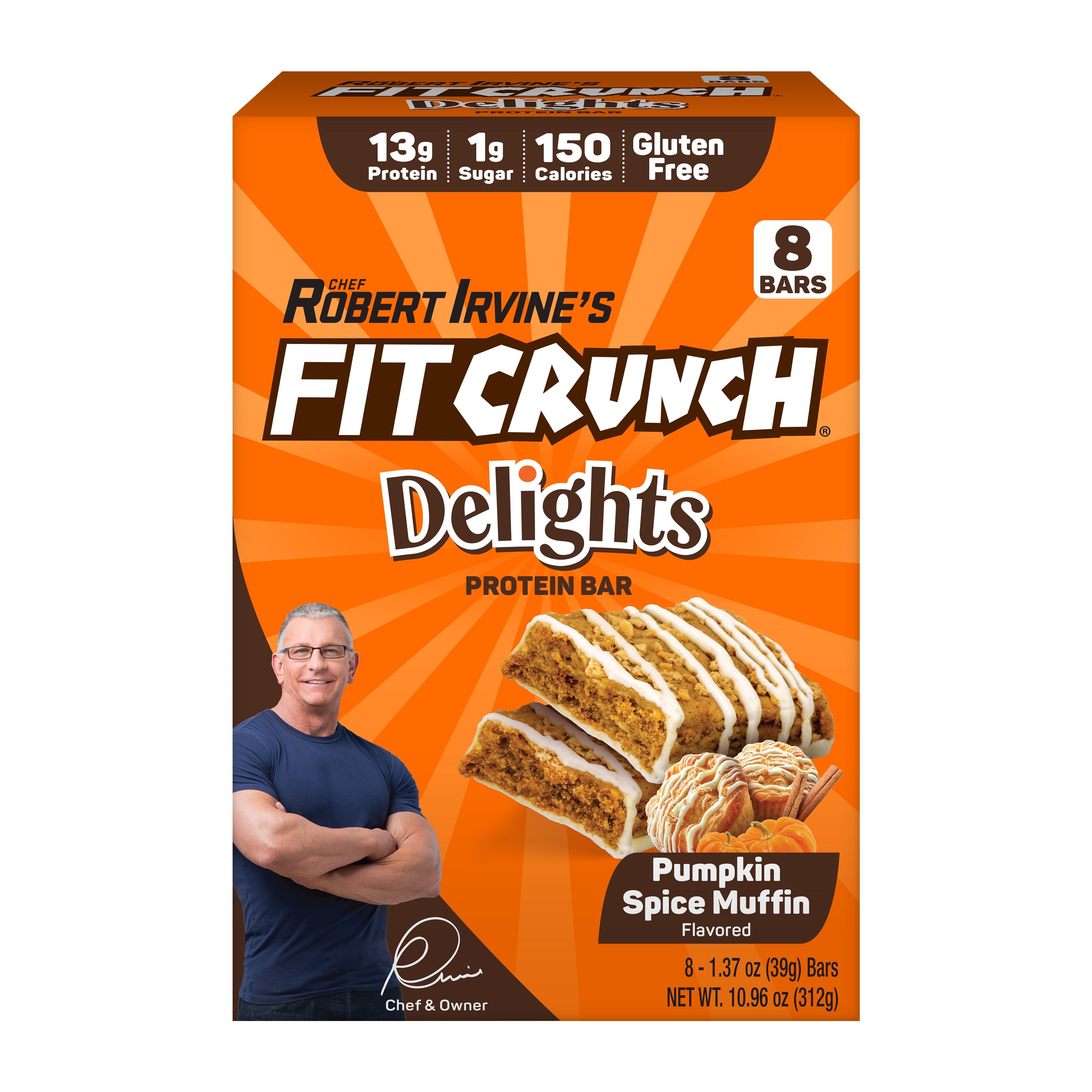 Fit Crunch Delights Protein Bars - Pumpkin Spice Muffin (8 Count)