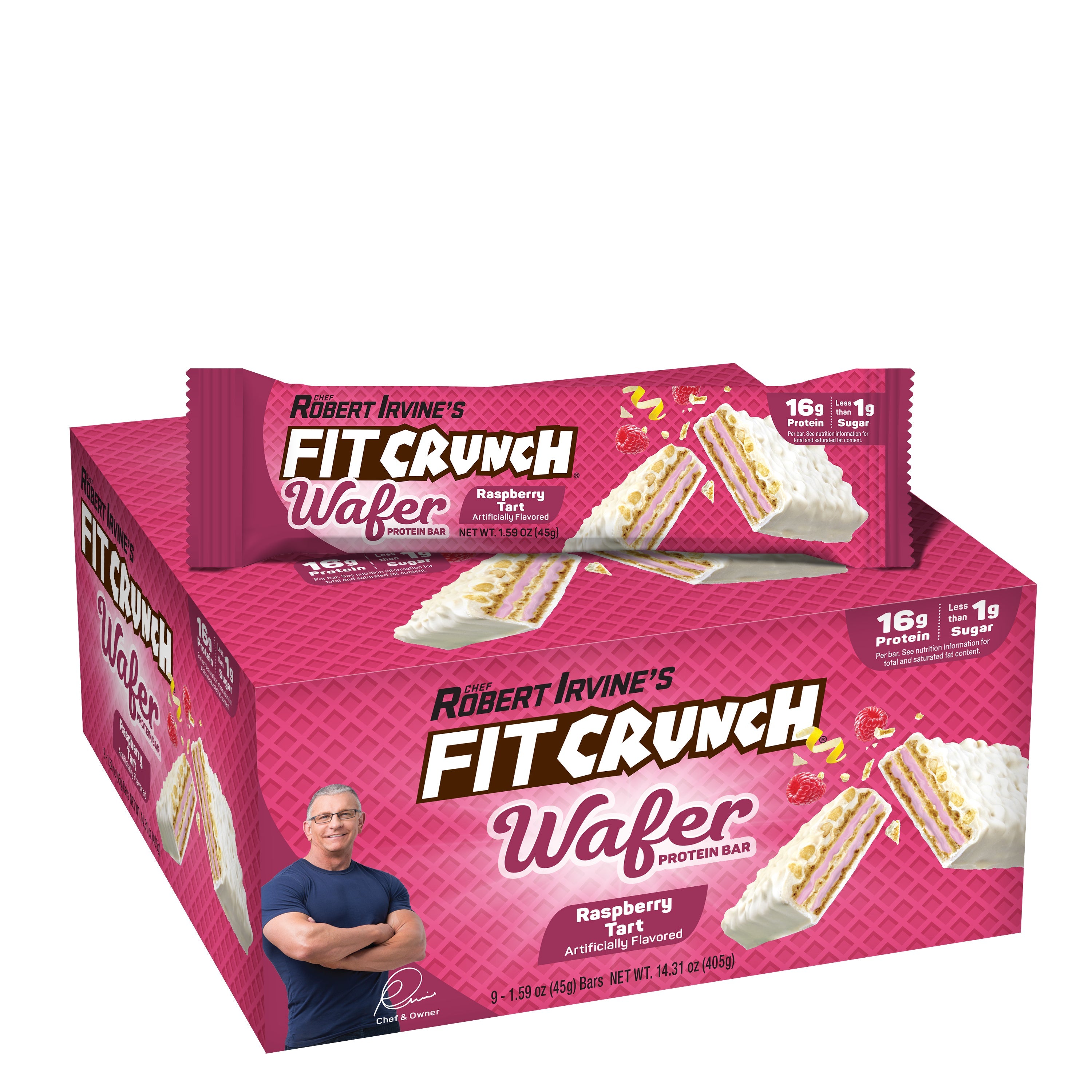 Fit Crunch Protein Wafer Bars -Raspberry Tart (9 Count)