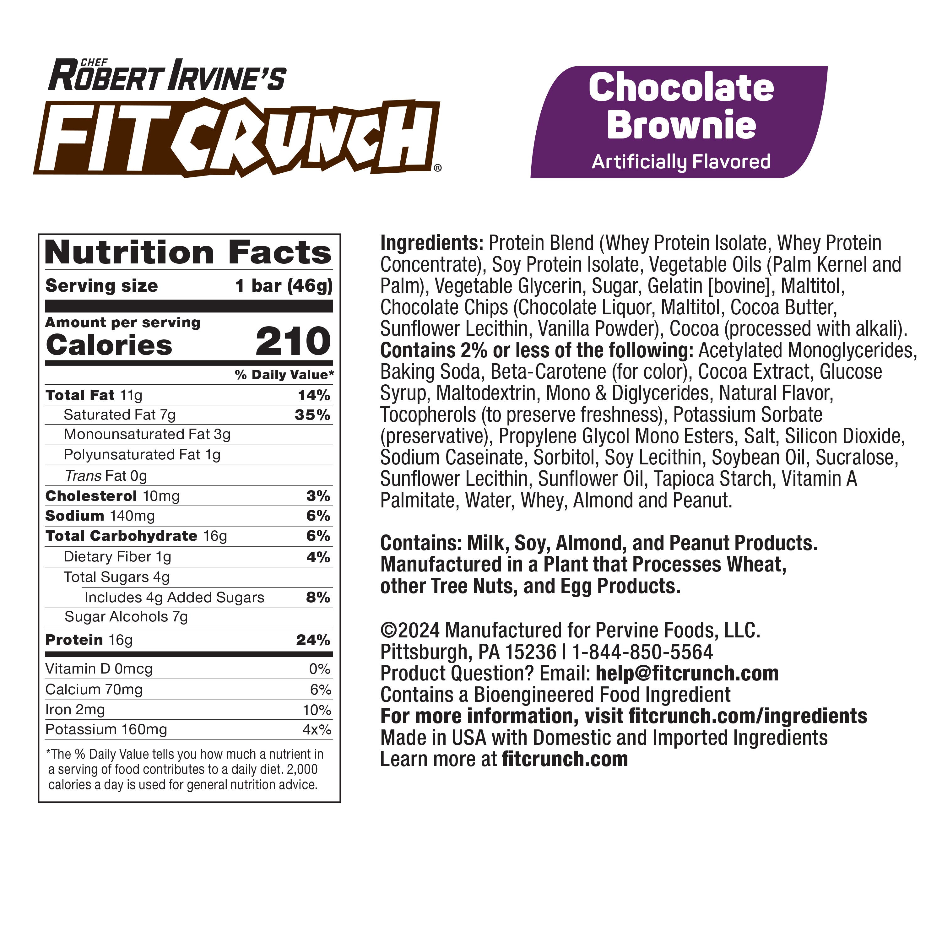 Fit Crunch Protein Bars - Chocolate Brownie (9 Count)