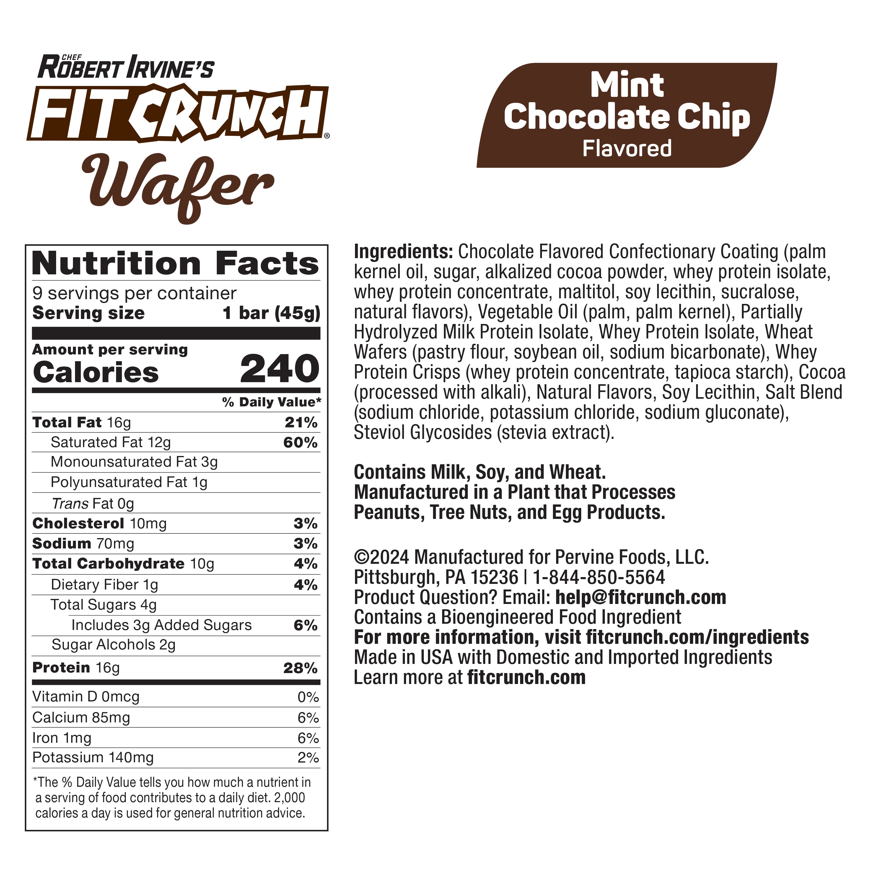 Fit Crunch Protein Wafer Bars - Mint Chocolate Chip (9 Count)