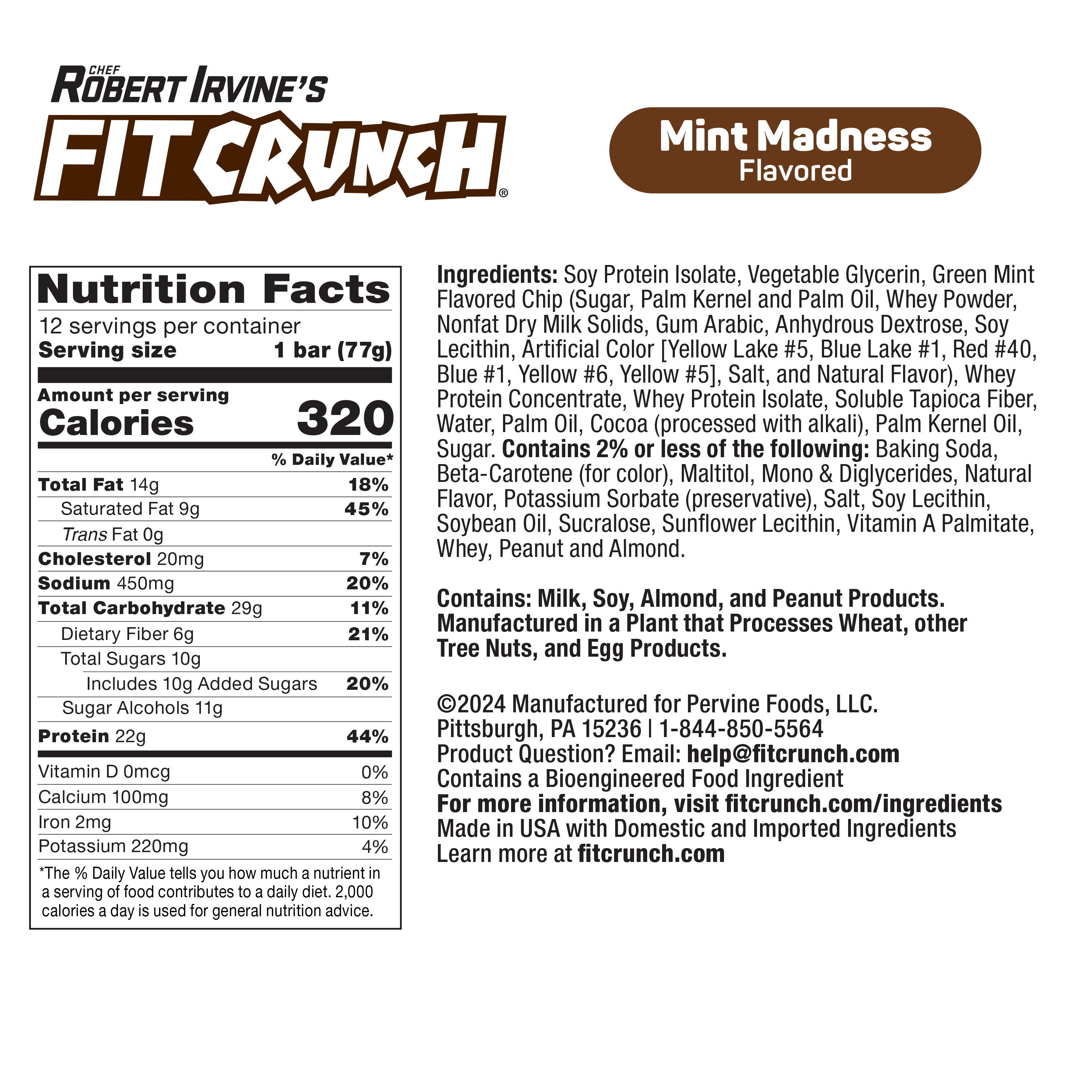 Fit Crunch Loaded Cookie Bars - Mint Madness (12 Count)
