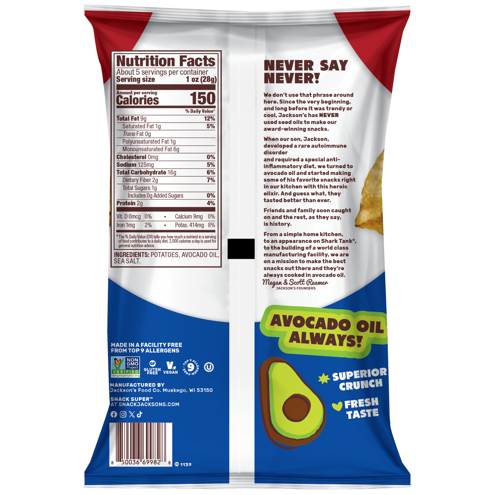 Jackson's Kettle Cooked Sea Salt Potato Chips