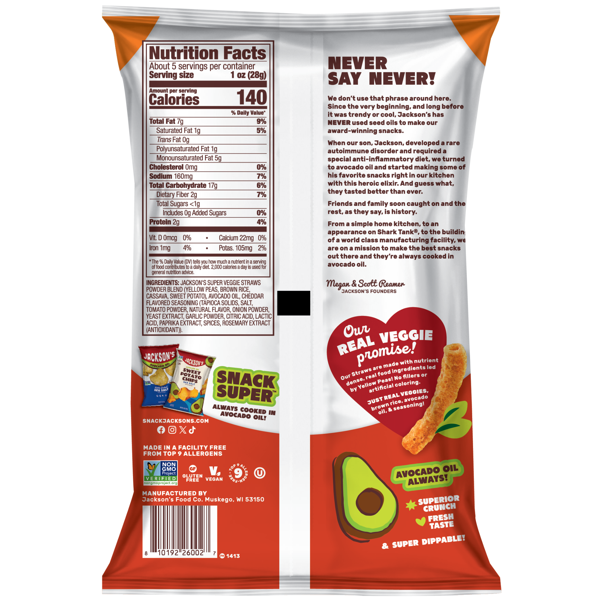 Jackson's Cheddar Super Veggie Straws