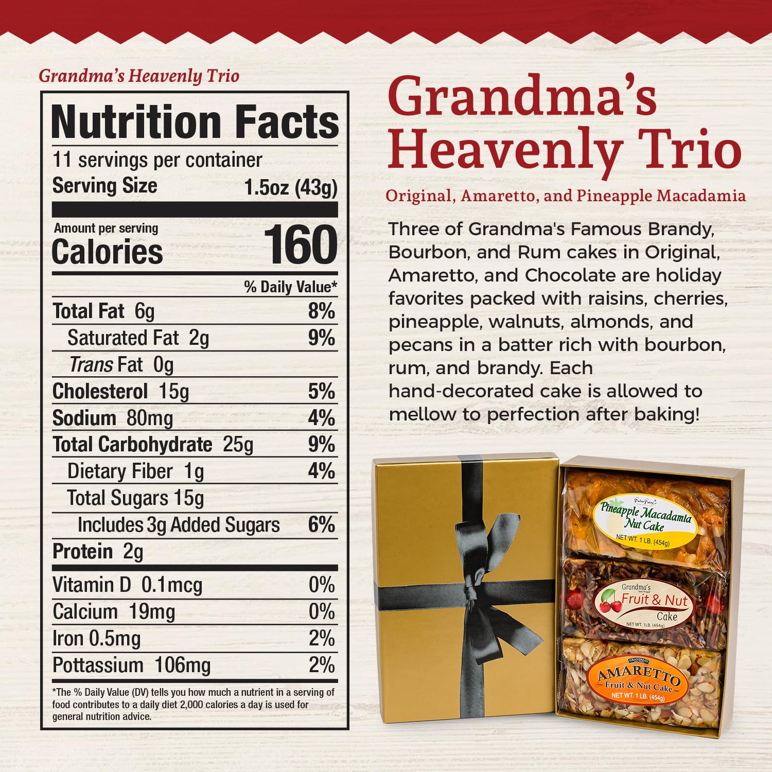 Beatrice Bakery Co Heavenly Fruitcake Trio