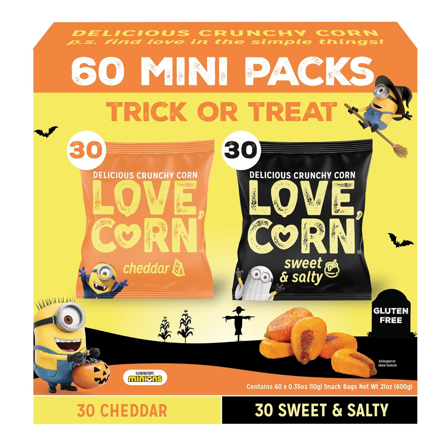 Love Corn Halloween Cheddar & Sweet Salty Variety (60 Count)