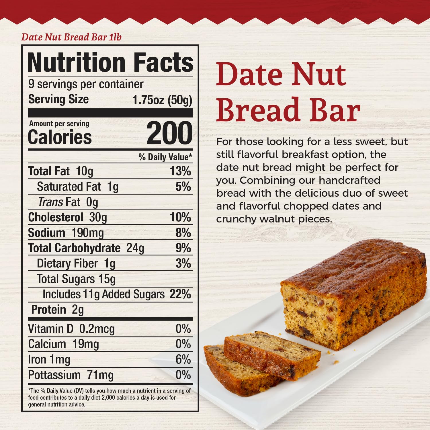 Beatrice Bakery Co Date Nut Breakfast Bread (16 Oz)
