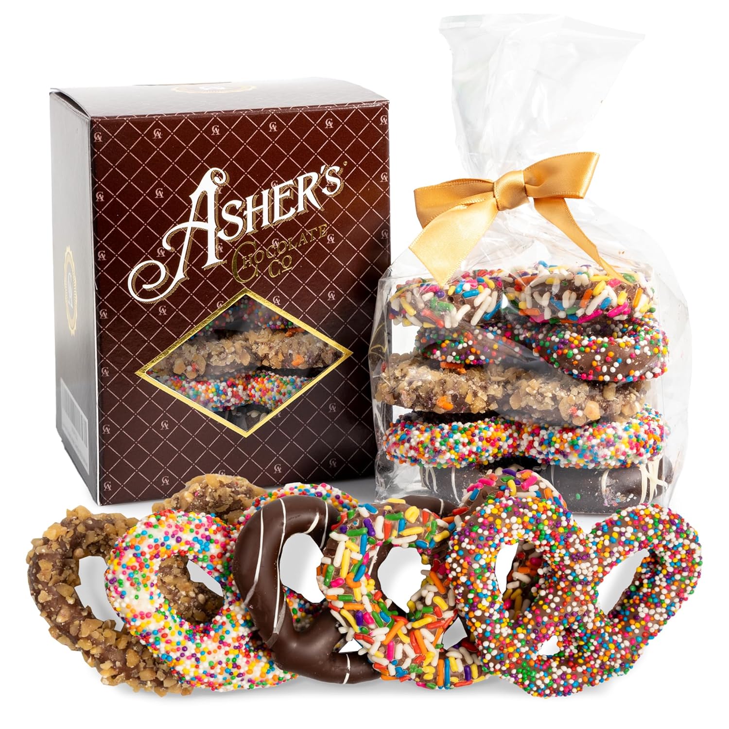 Asher's Milk and Dark Gourmet Pretzels 5 pretzels