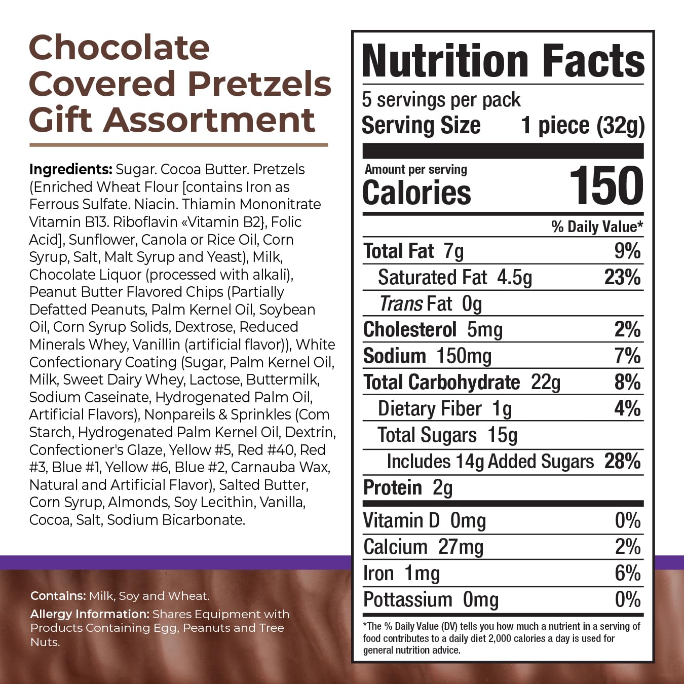 Asher's Milk and Dark Gourmet Pretzels 5 pretzels