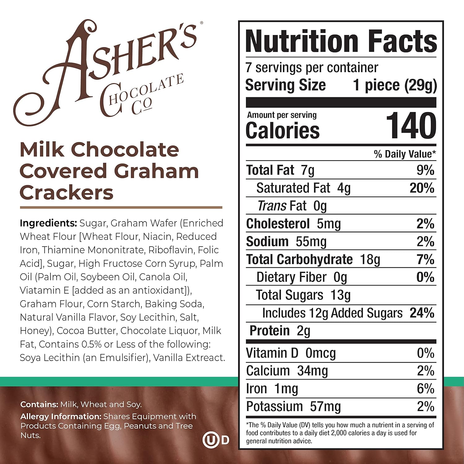 Asher's Milk Chocolate Grahams 7.15oz