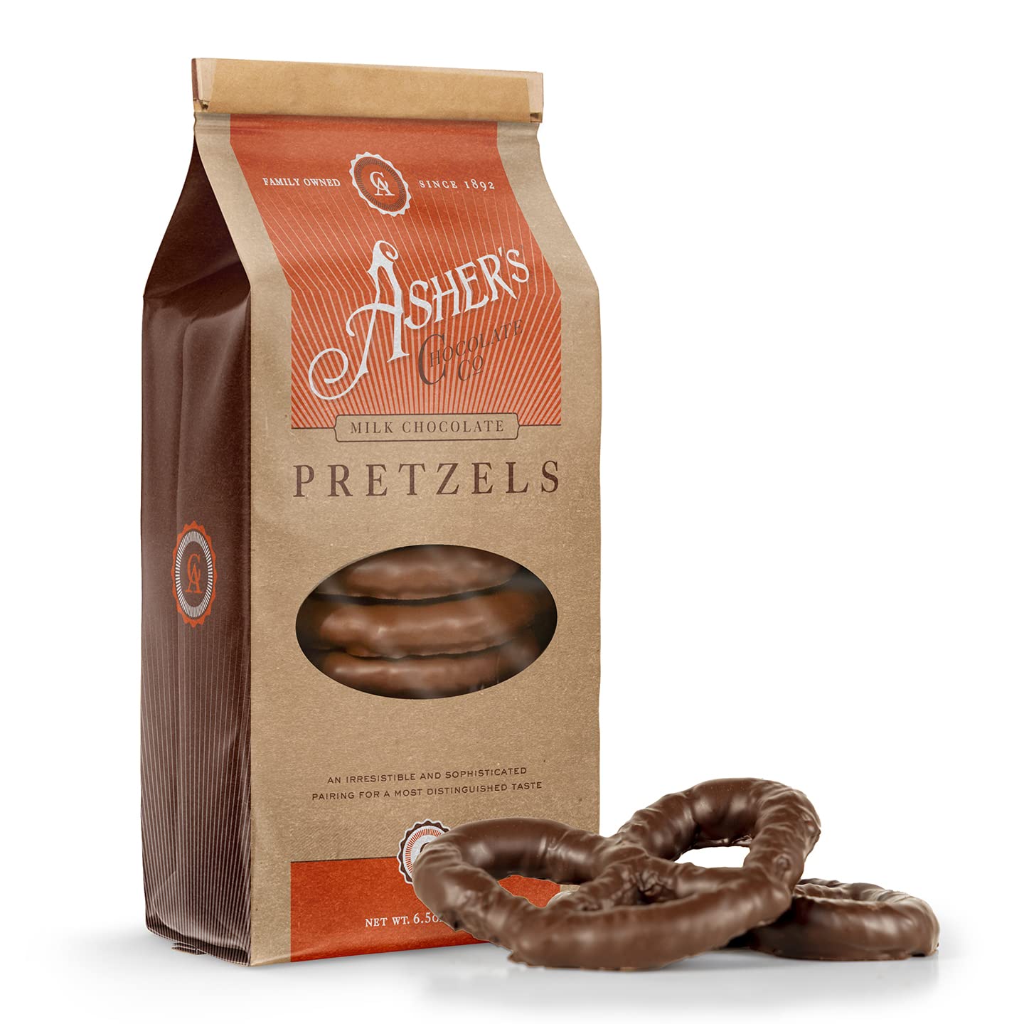 Asher's Milk Chocolate Pretzels 6.5oz