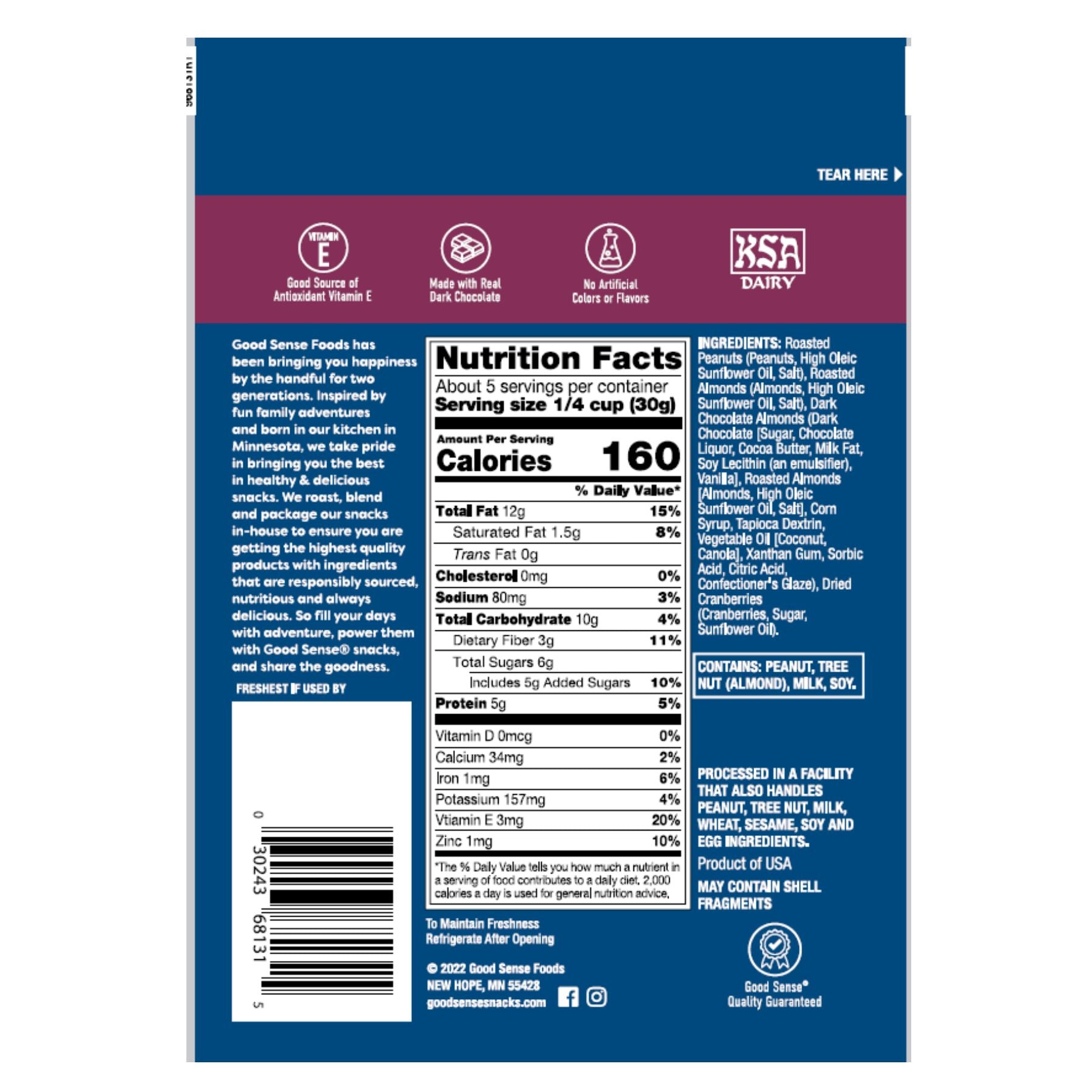 Good Sense Dark Chocolate Protein Cranberry Nut Mix
