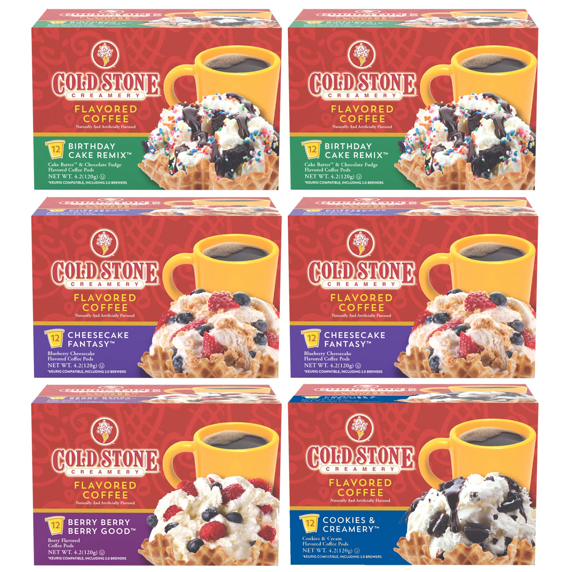 Two Rivers Coffee Cold Stone Creamery Flavored Variety Pack (72 Pods)