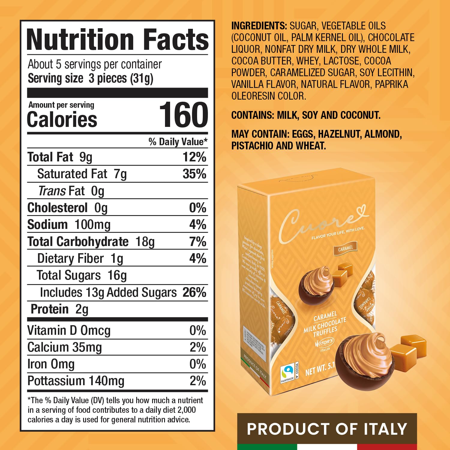 Witor's Caramel Chocolates Cuore Chocolate Truffles