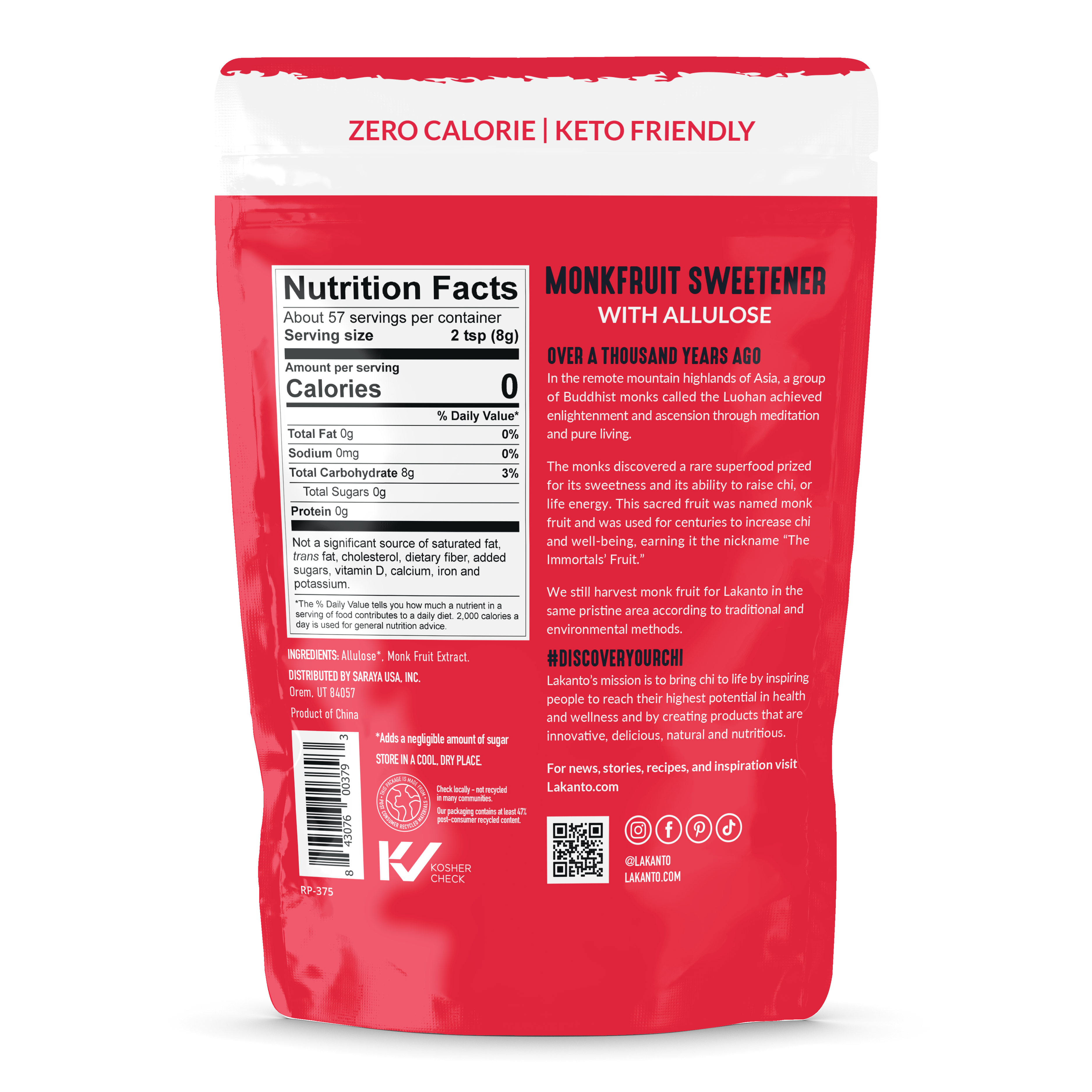 LAKANTO Classic Monk Fruit Sweetener with Allulose