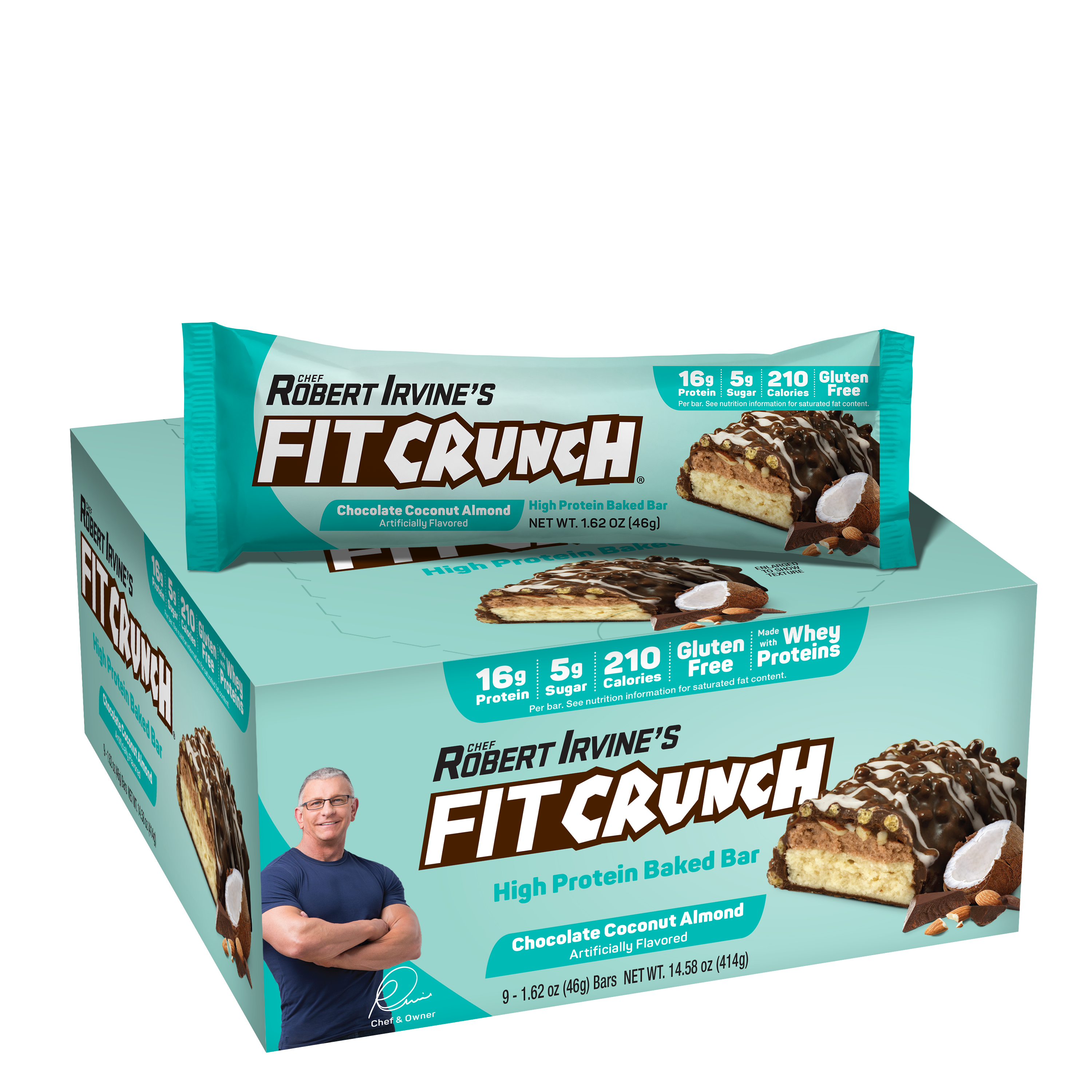 Fit Crunch Protein Bars - Chocolate Coconut Almond (9 Count)