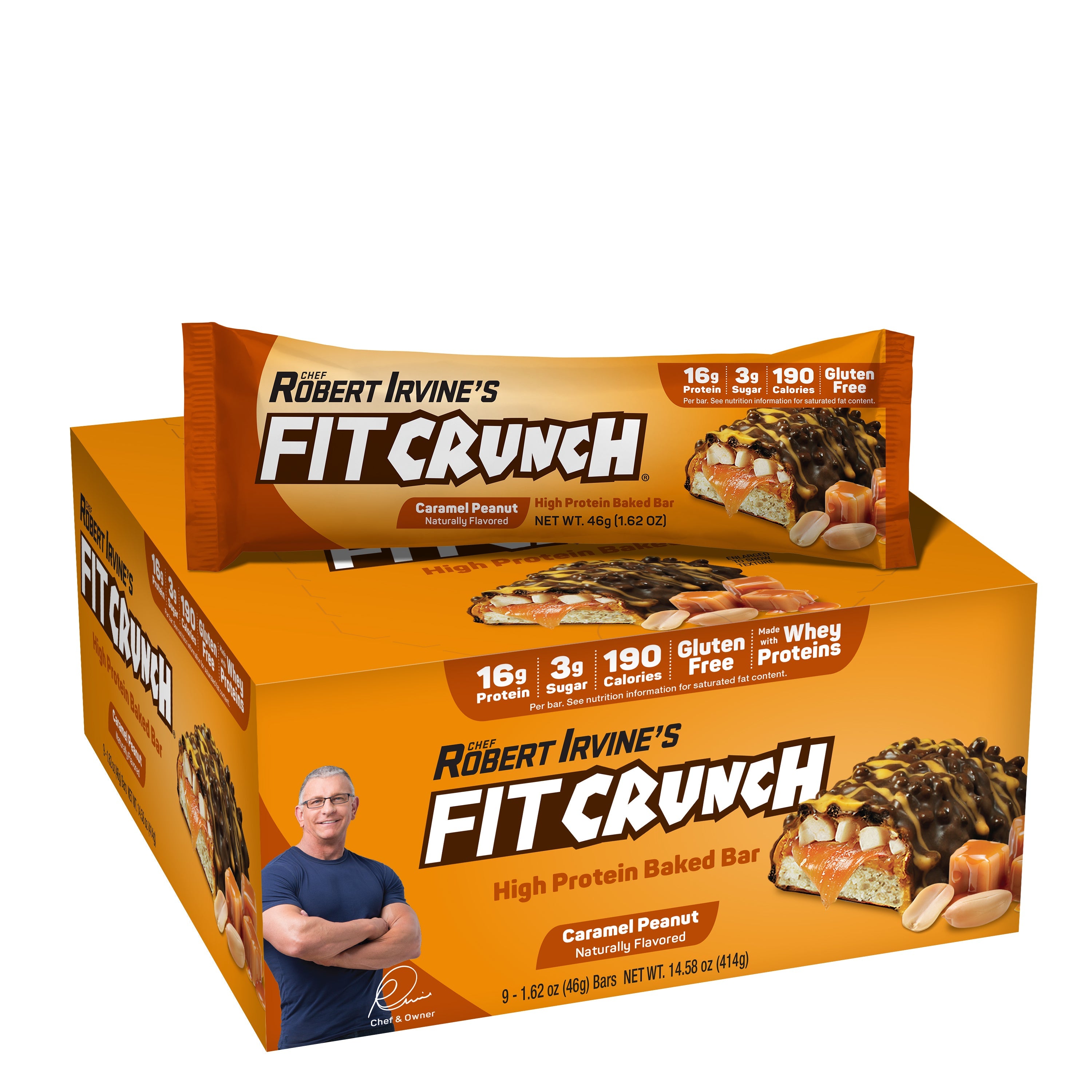 Fit Crunch Protein Bars - Caramel Peanut (9 Count)