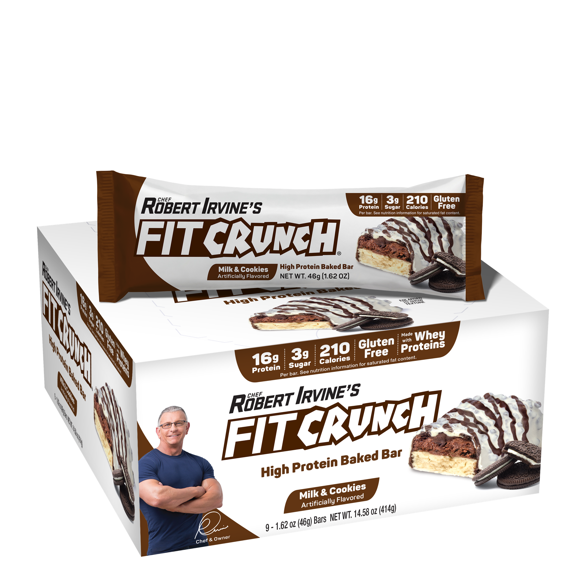 Fit Crunch Protein Bars - Milk & Cookies (9 Count)