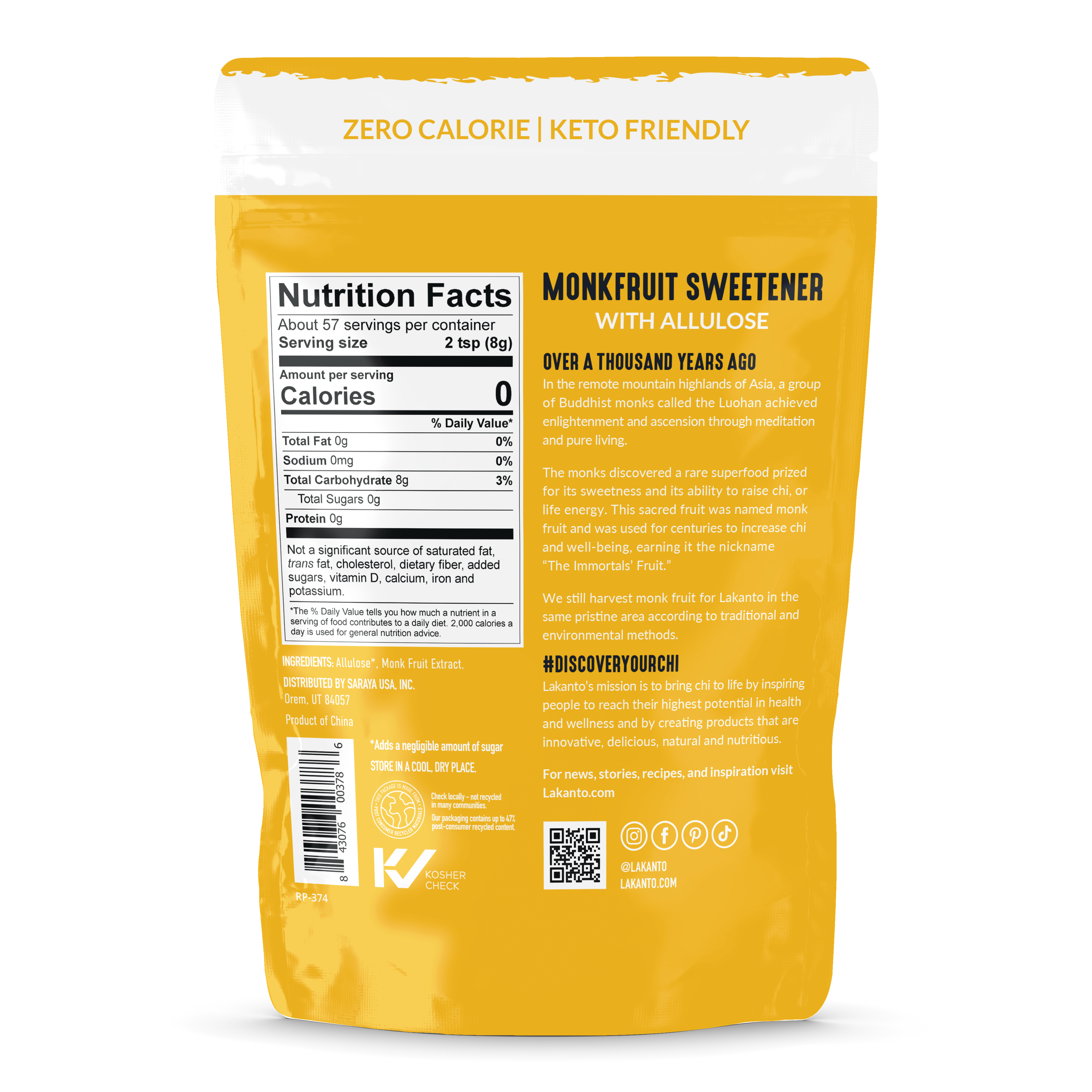 LAKANTO Golden Monk Fruit Sweetener with Allulose