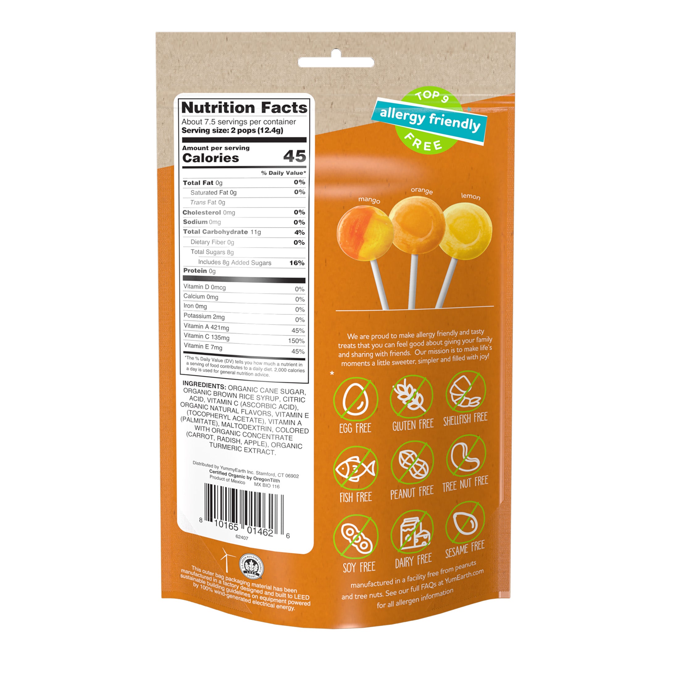 YumEarth Organic Anti-Oxidant Lollipops (15 Count)