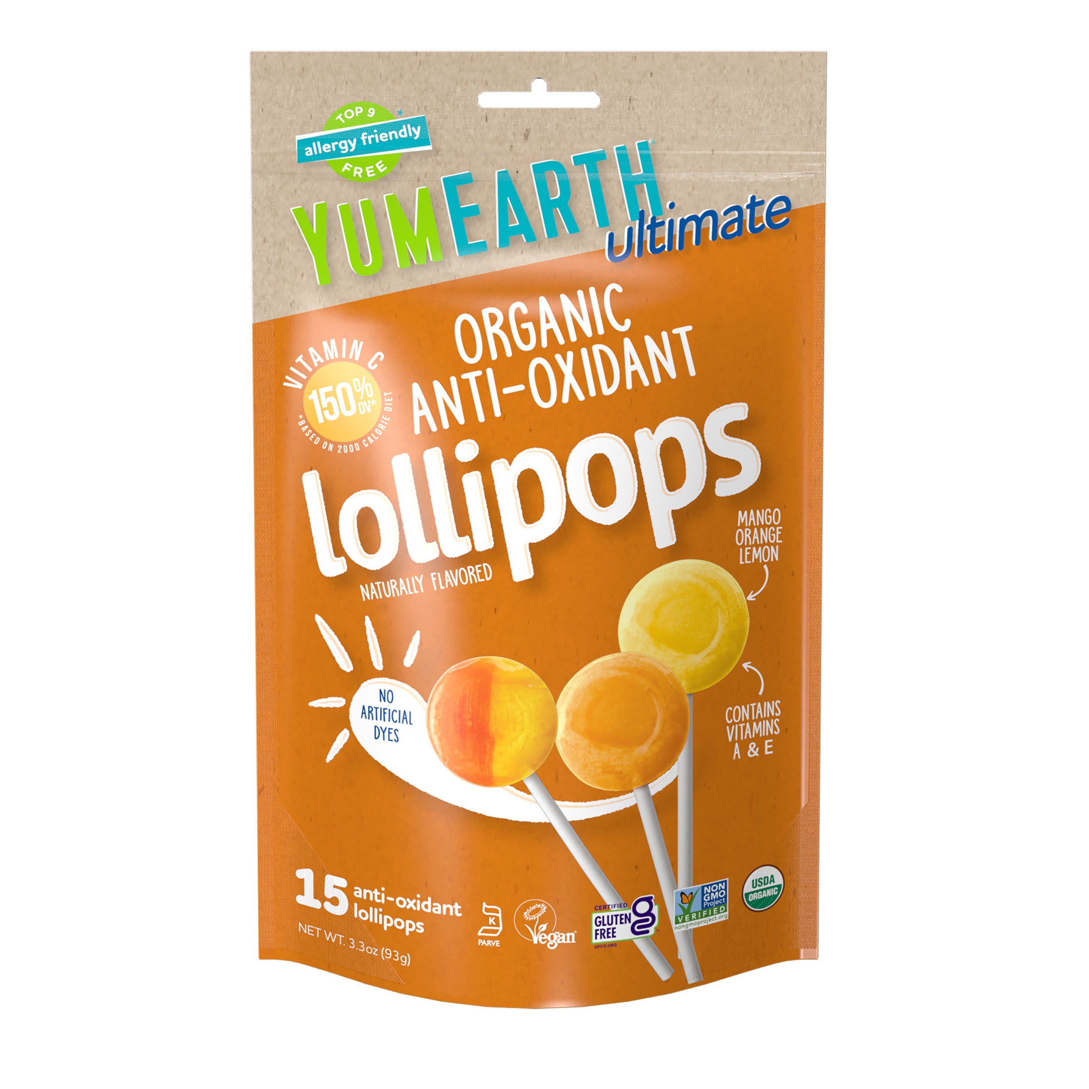 YumEarth Organic Anti-Oxidant Lollipops (15 Count)