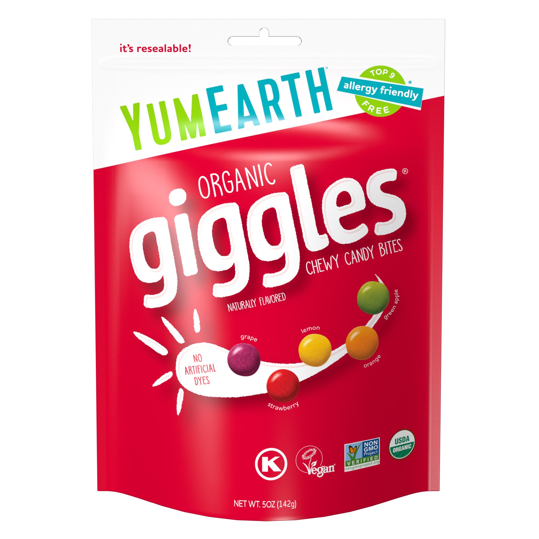 YumEarth Organic Giggles Resealable Bag (5 Ounces)