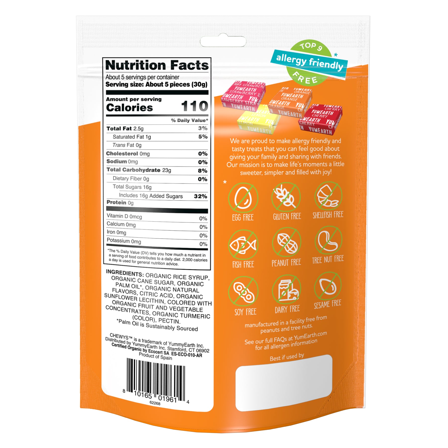 YumEarth Organic Chewys Resealable Bag (5 Ounces)