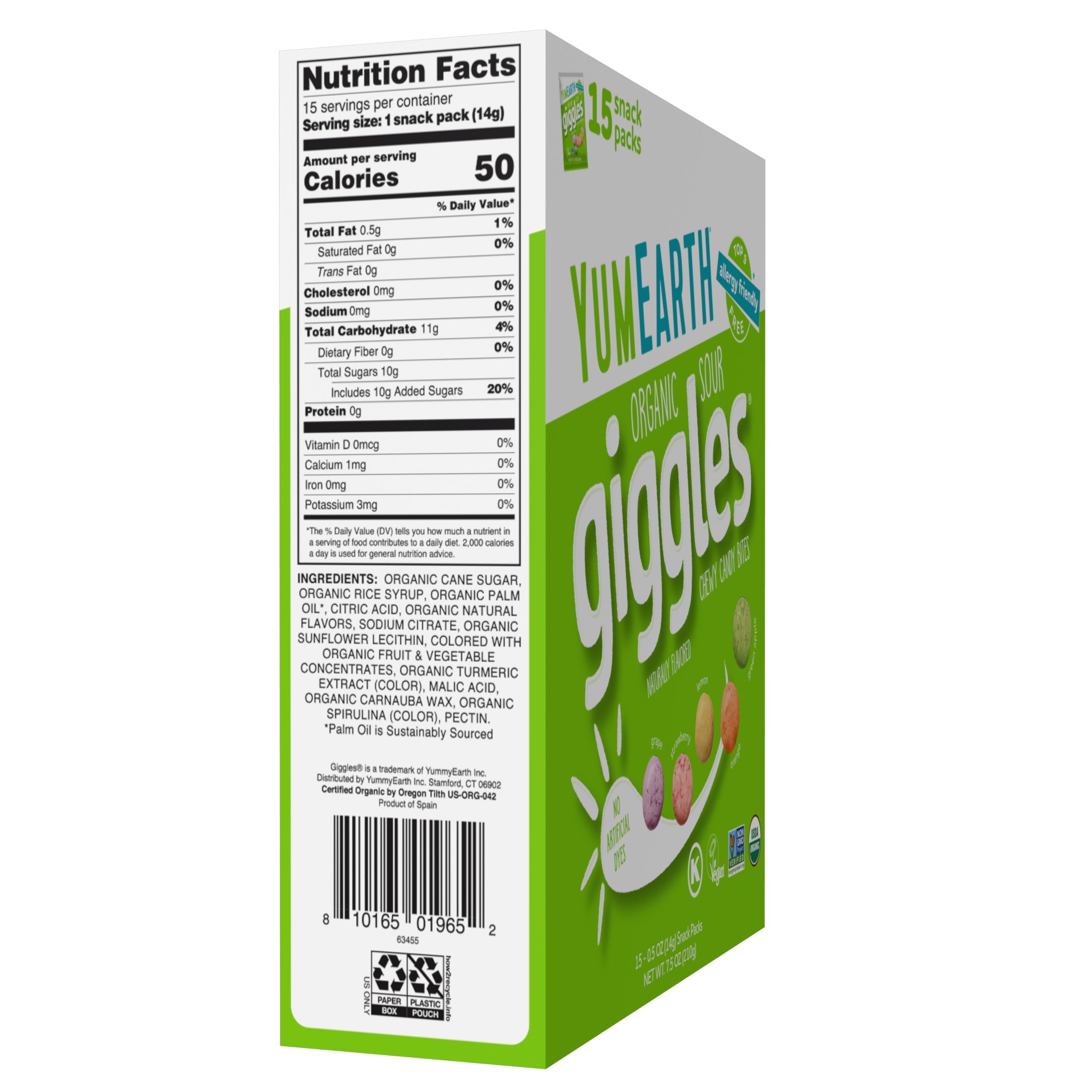 YumEarth Organic Sour Giggles Snack Packs (15 Count)