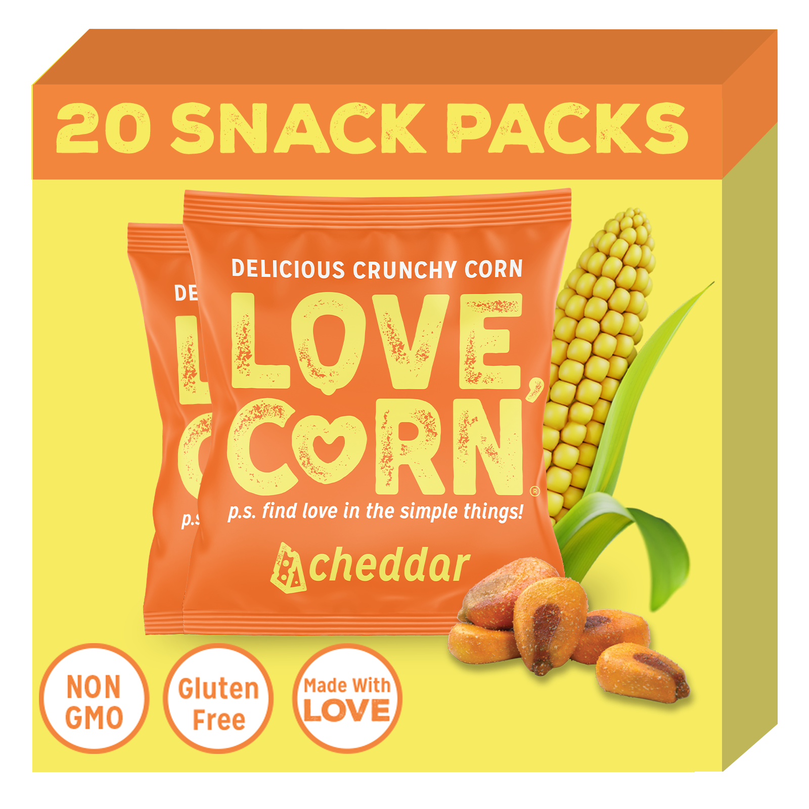 Love Corn Cheddar Crunchy Corn 20ct