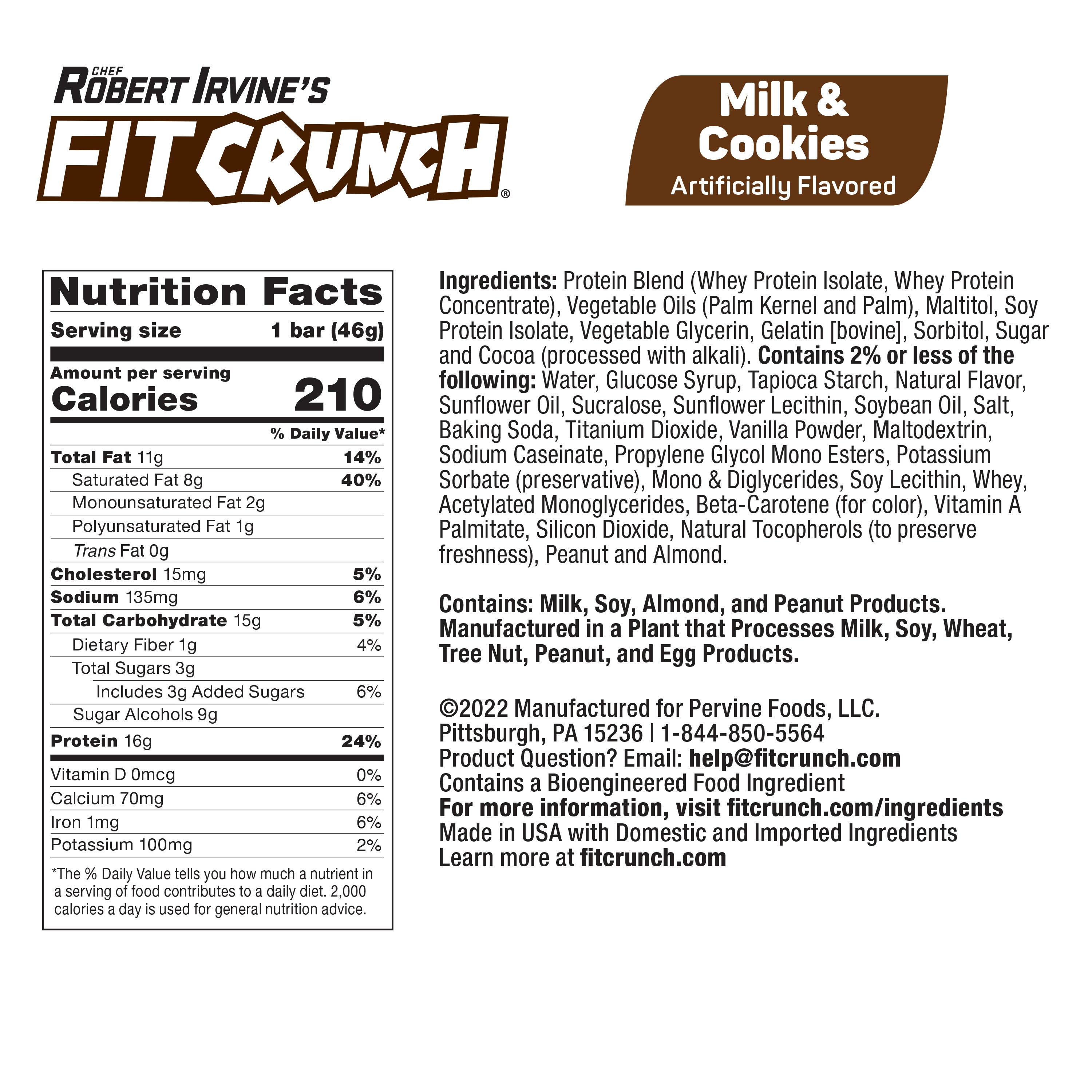 Fit Crunch Protein Bars - Milk & Cookies (9 Count)