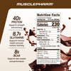 40g protein (supports recovery and strength); 8.7g glutamine (supports immune health and post-workout recovery); 8g BCAA (supports lean muscle and performance.) Dietary information - 230 calories per 17fl oz serving/ 5g Total Fat / 20mg Cholesterol / 360mg Sodium / 11g Carbohydrate / 40g Protein