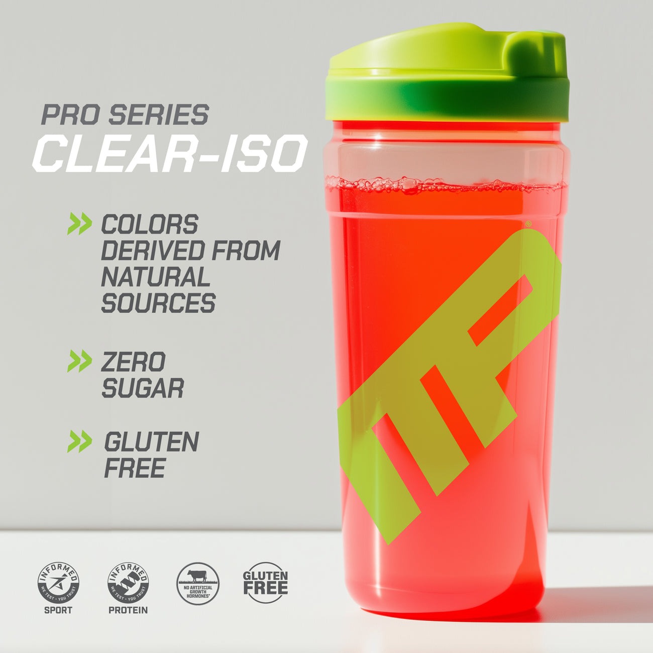 Pro Series Clear-ISO - Colors derived from natural sources; zero sugar; gluten free
