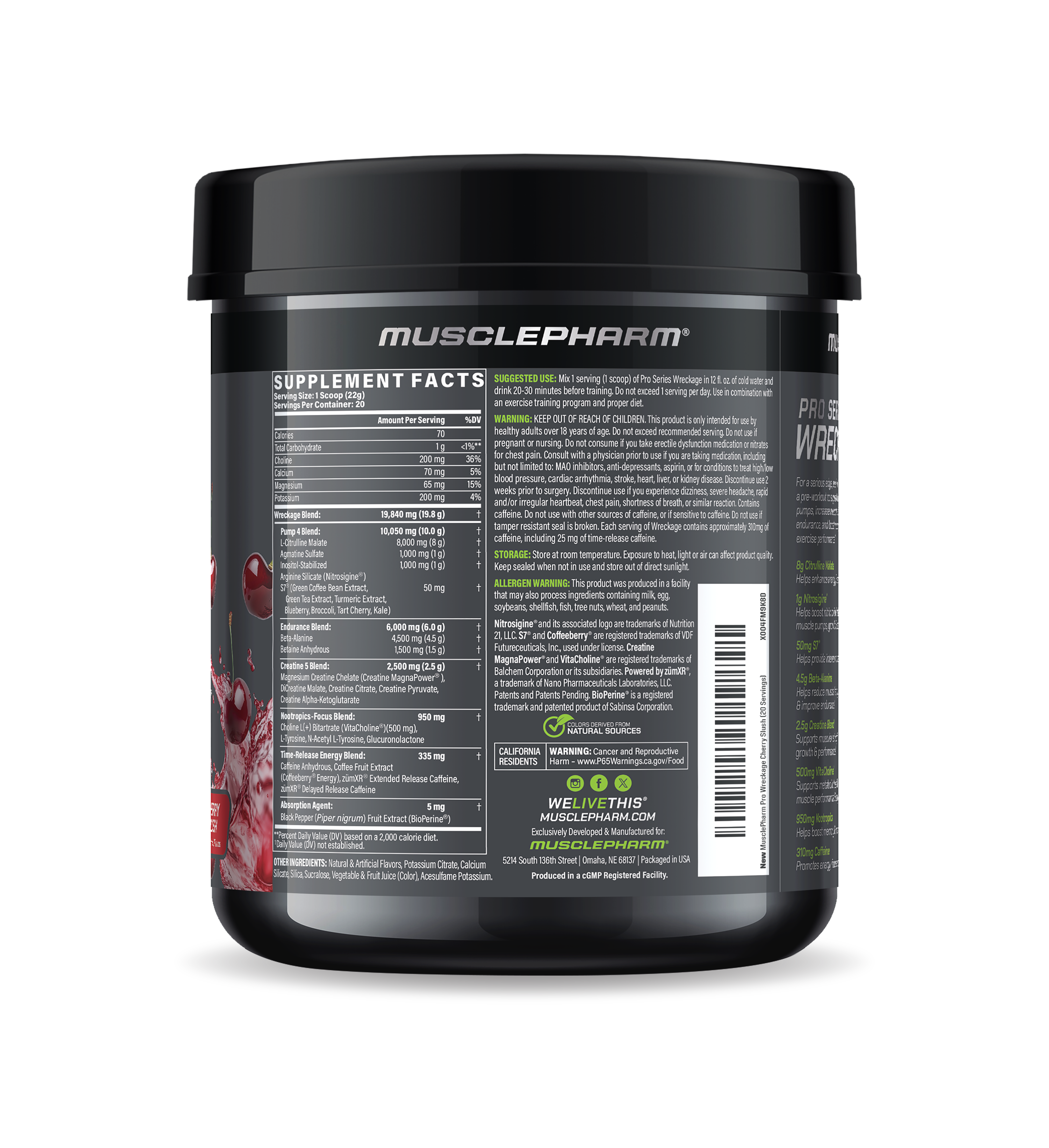 MusclePharm Pro Wreckage Preworkout - Cherry Slush