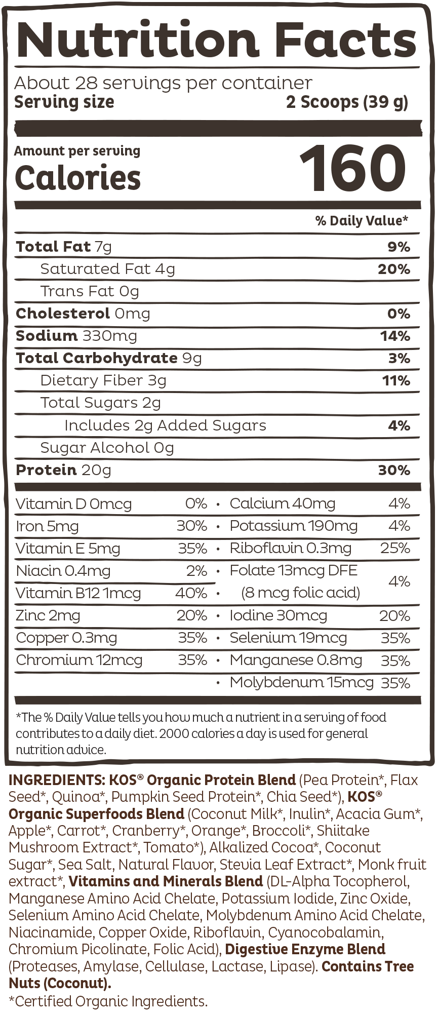 KOS Superfood Plant Protein Powder - Chocolate