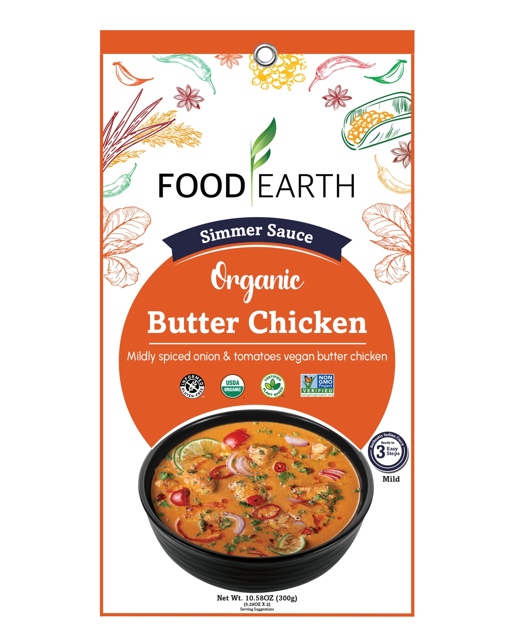 Food Earth Organic Butter Chicken Simmer Sauce