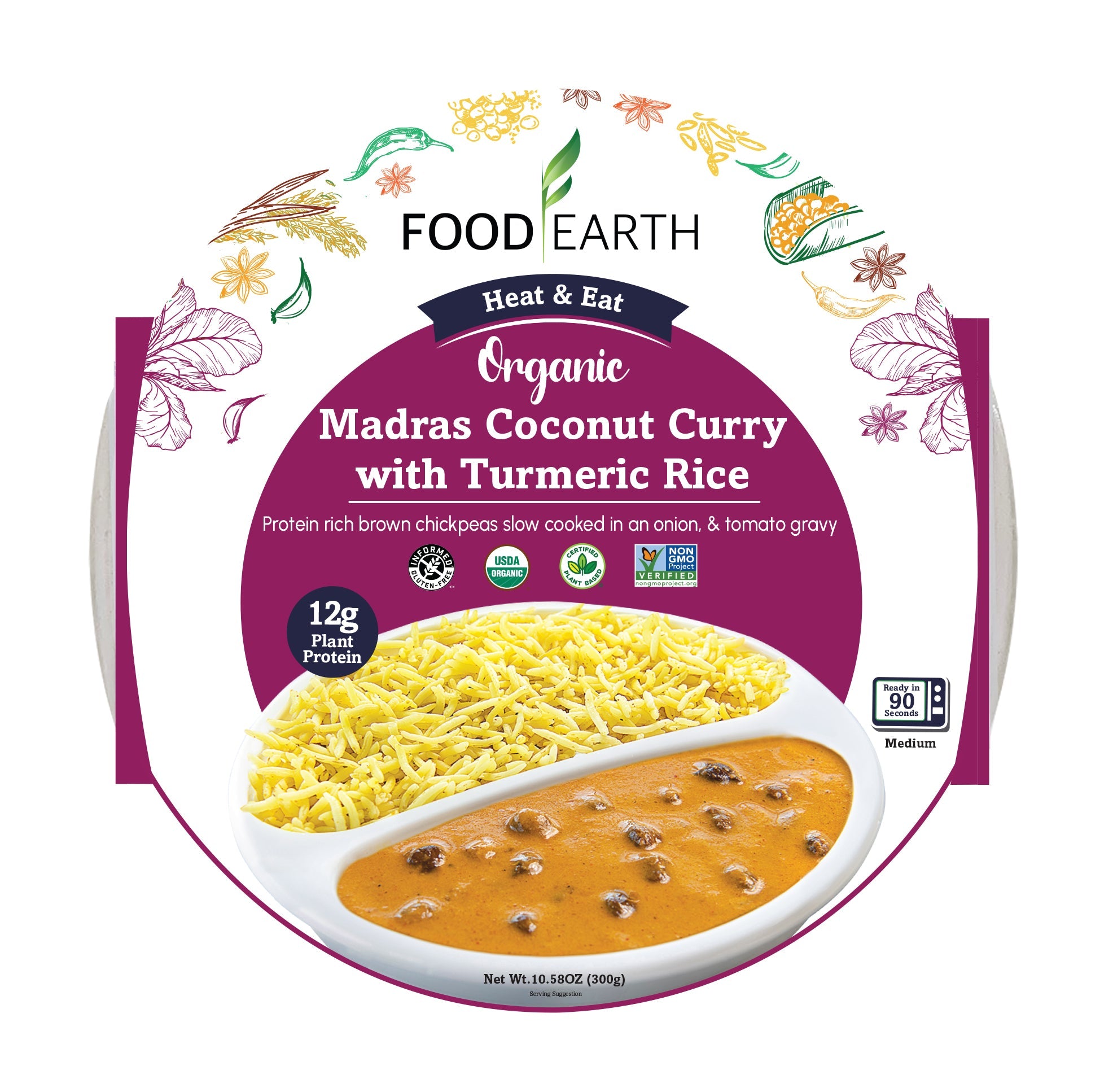 Food Earth Organic Madras Coconut Curry with Turmeric Rice