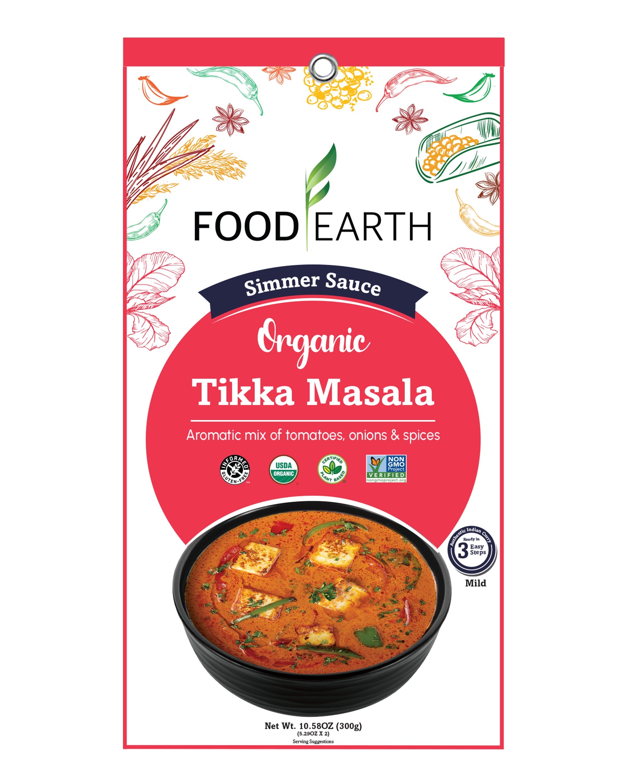 Food Earth Organic Tikka Masala Simmer Sauce
