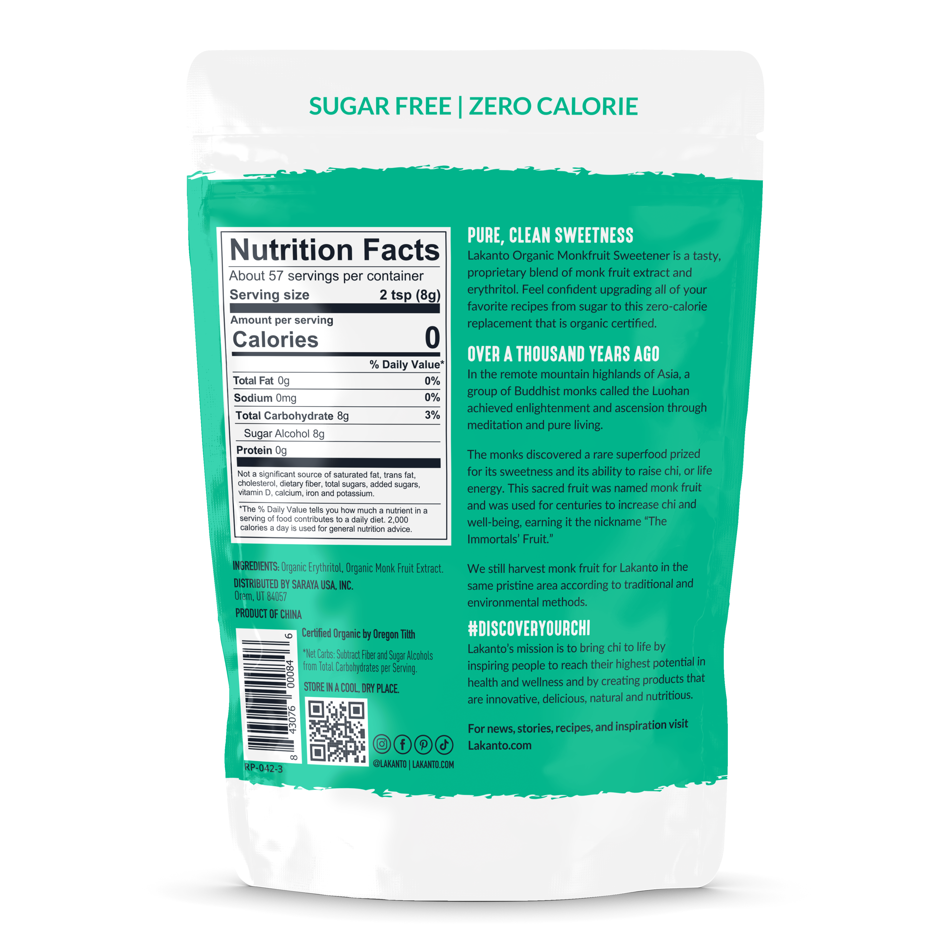 LAKANTO Organic Classic Monk Fruit Sweetener