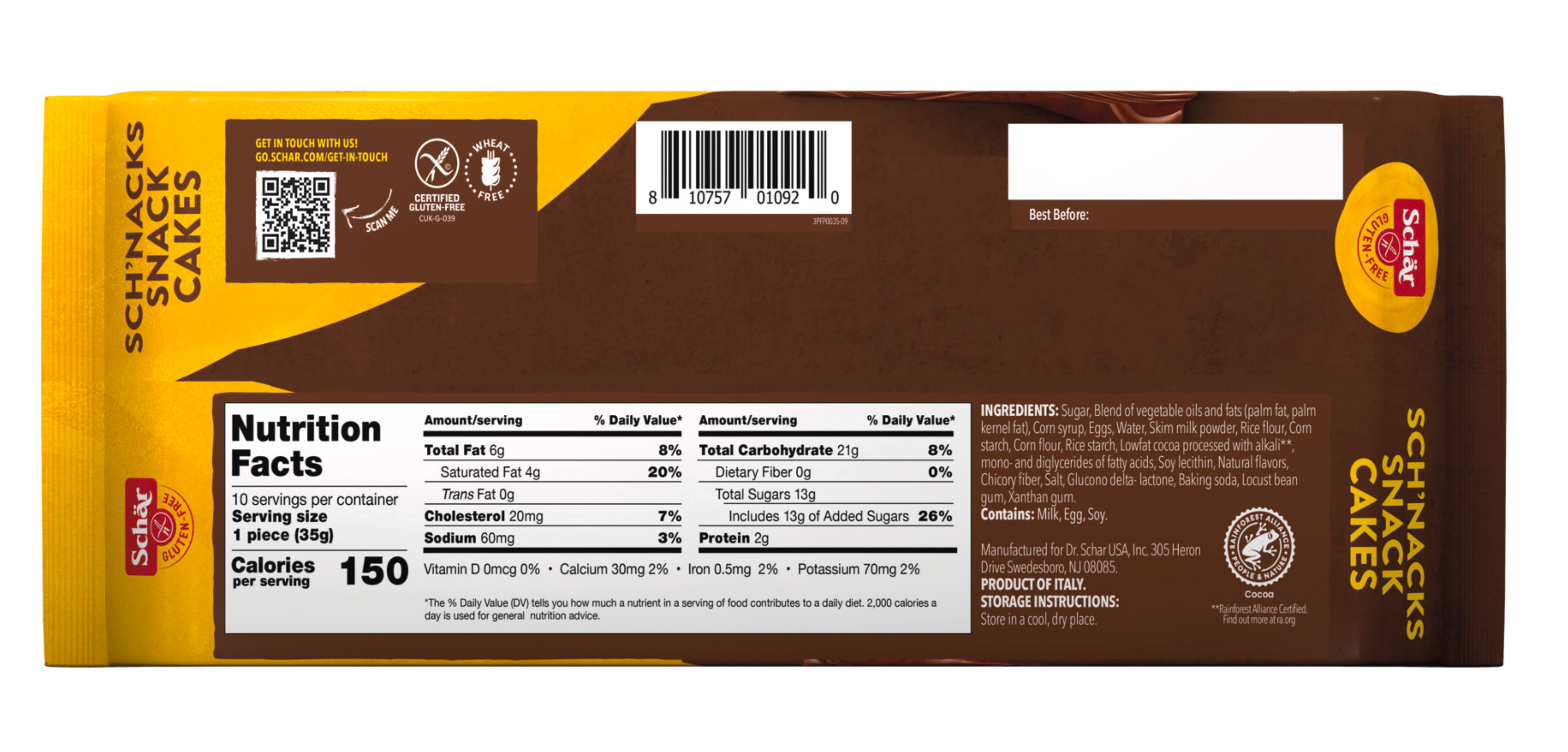 Schär Gluten-Free Sch'nacks Snack Cakes