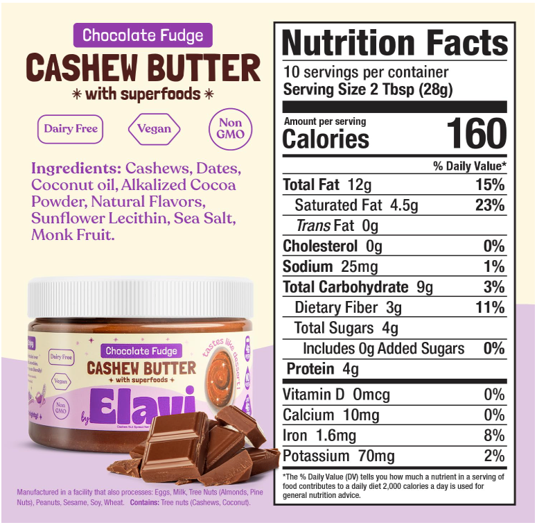 Elavi Chocolate Fudge Cashew Butter