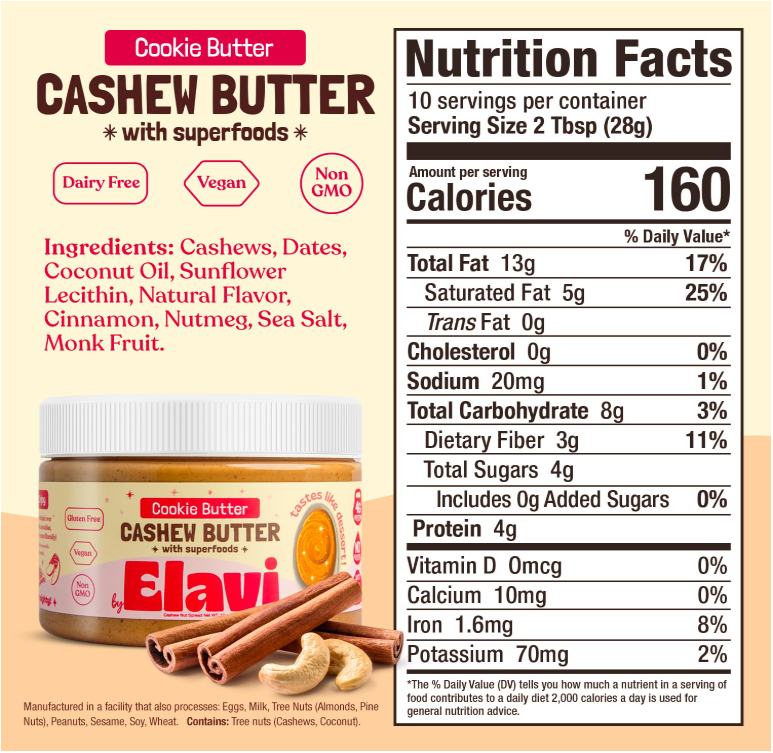 Elavi Cookie Butter Cashew Butter