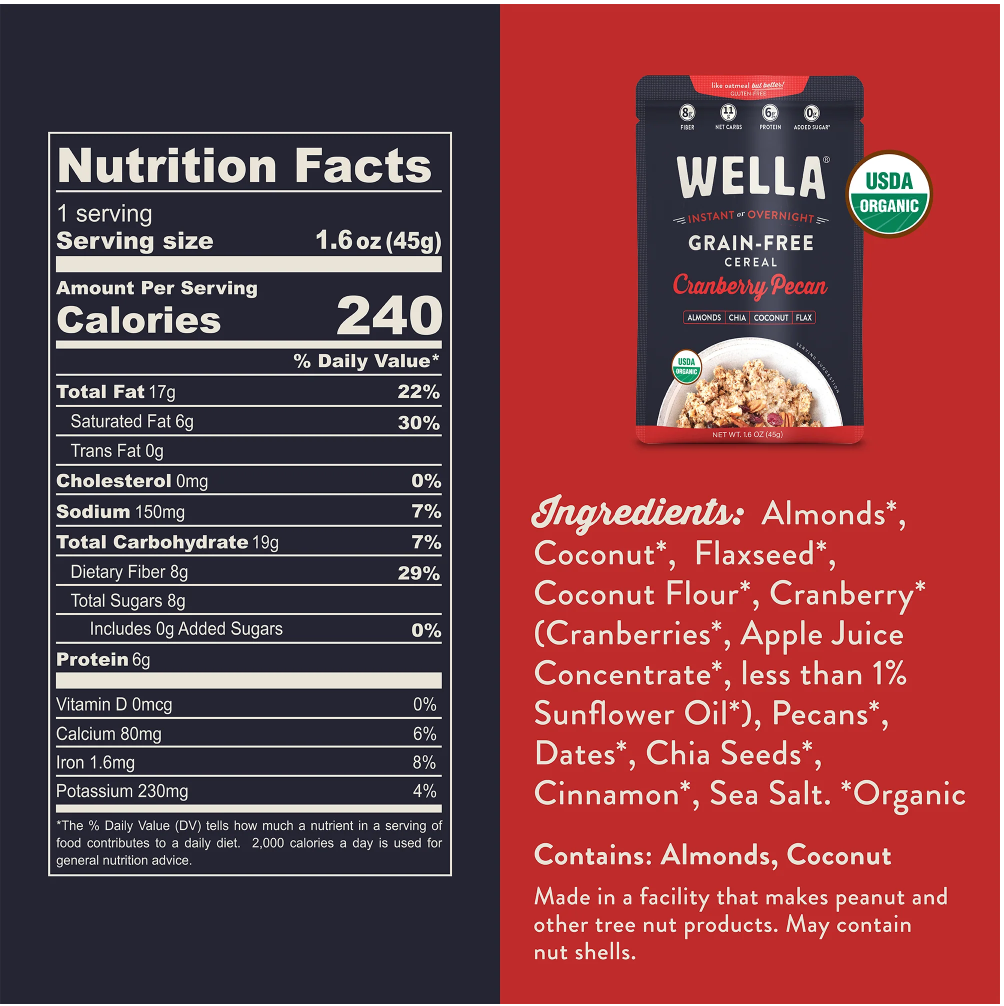 Wella Grain Free Cranberry Pecan Cereal Packets (10 Pack)