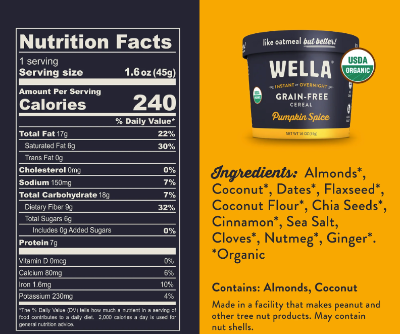 Wella Grain Free Pumpkin Spice Cereal Cups (8 Pack)
