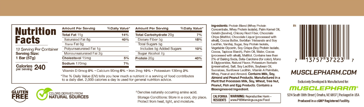 MusclePharm Combat Ready Protein Bar 12pk - Chocolate Chip Cookie Dough