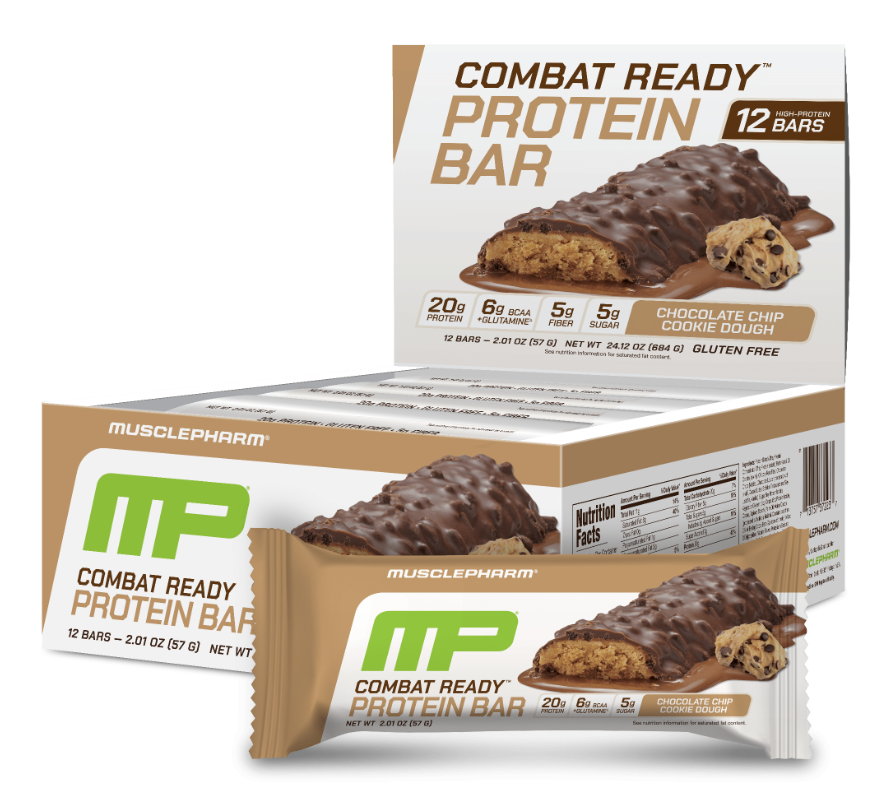 MusclePharm Combat Ready Protein Bar 12pk - Chocolate Chip Cookie Dough