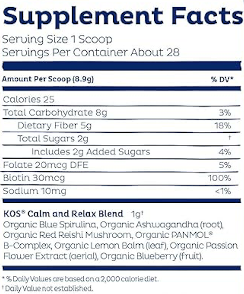 KOS Blue Spirulina Calming Blend - Berry Coconut Cooler