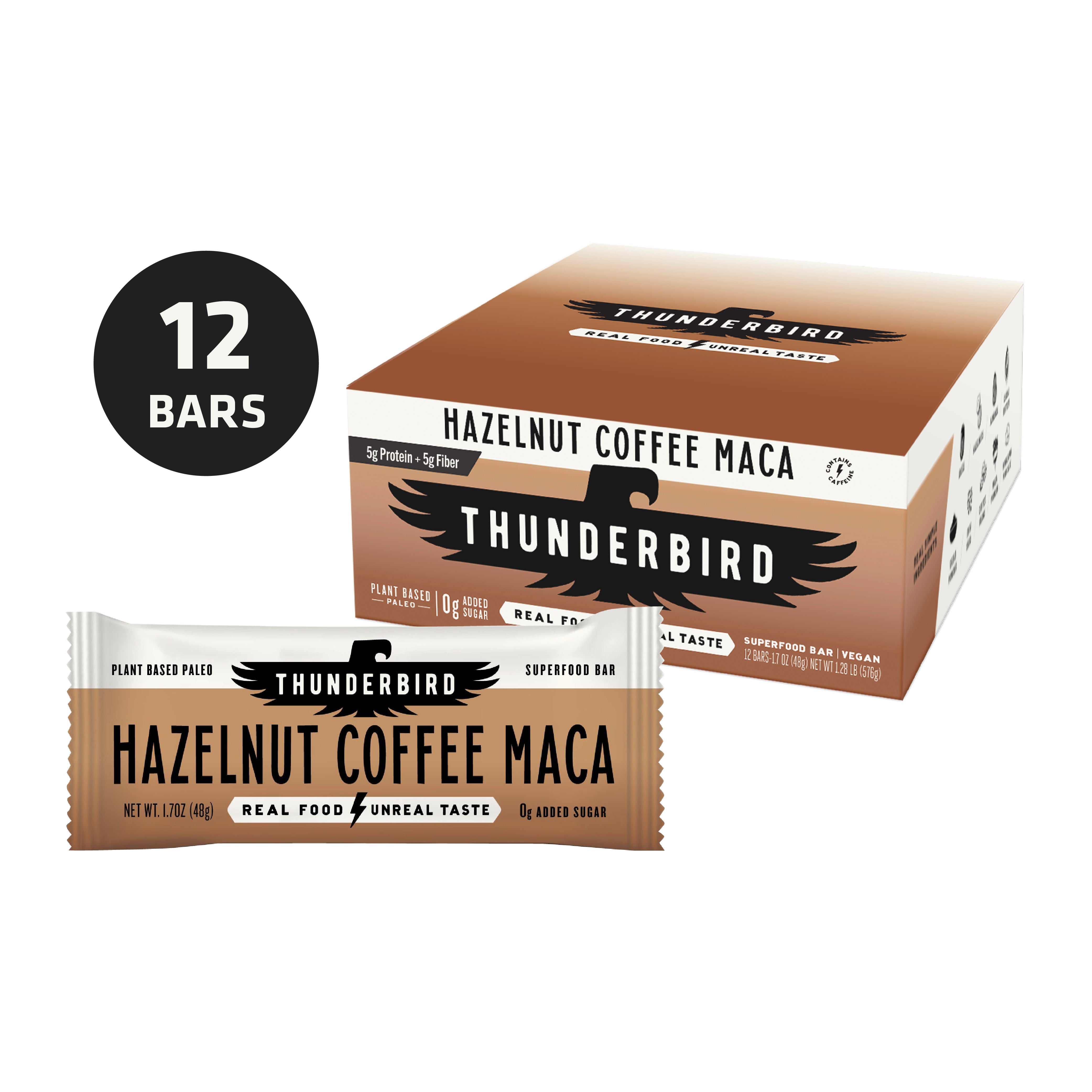 Thunderbird Hazelnut Coffee Maca Snack Bar (12 Count)