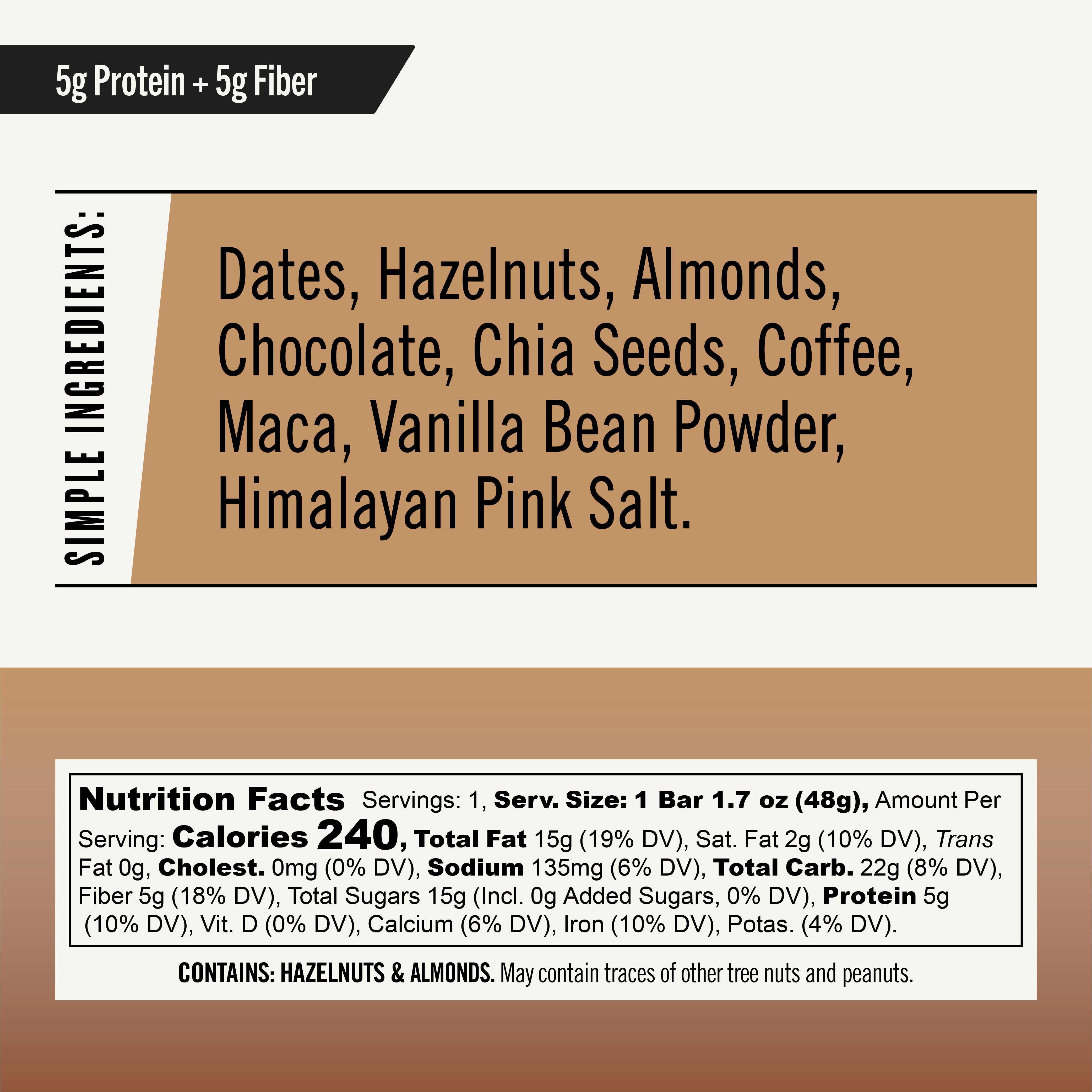 Thunderbird Hazelnut Coffee Maca Snack Bar (12 Count)