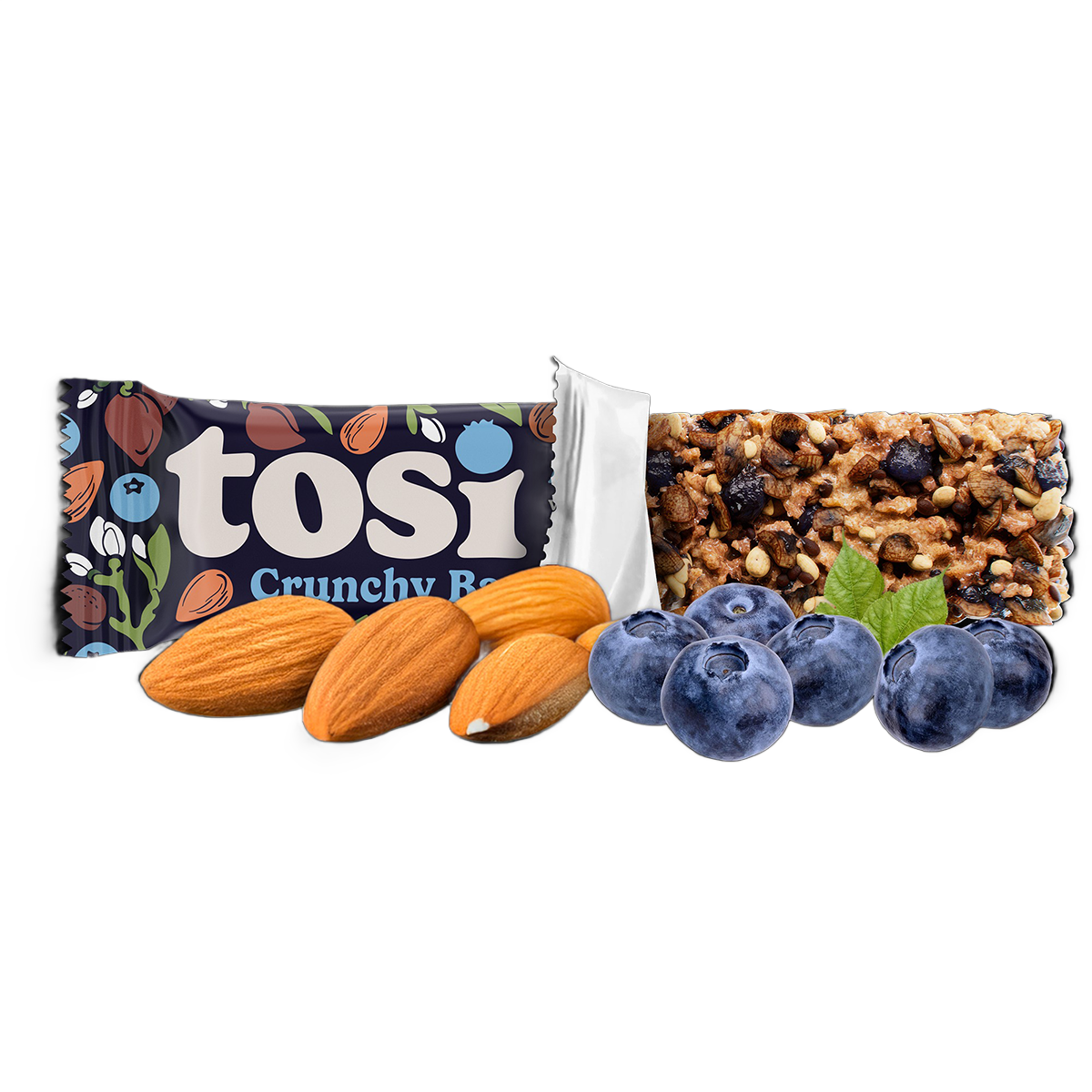 Tosi Almond Blueberry Snack Bars (12 Bars)